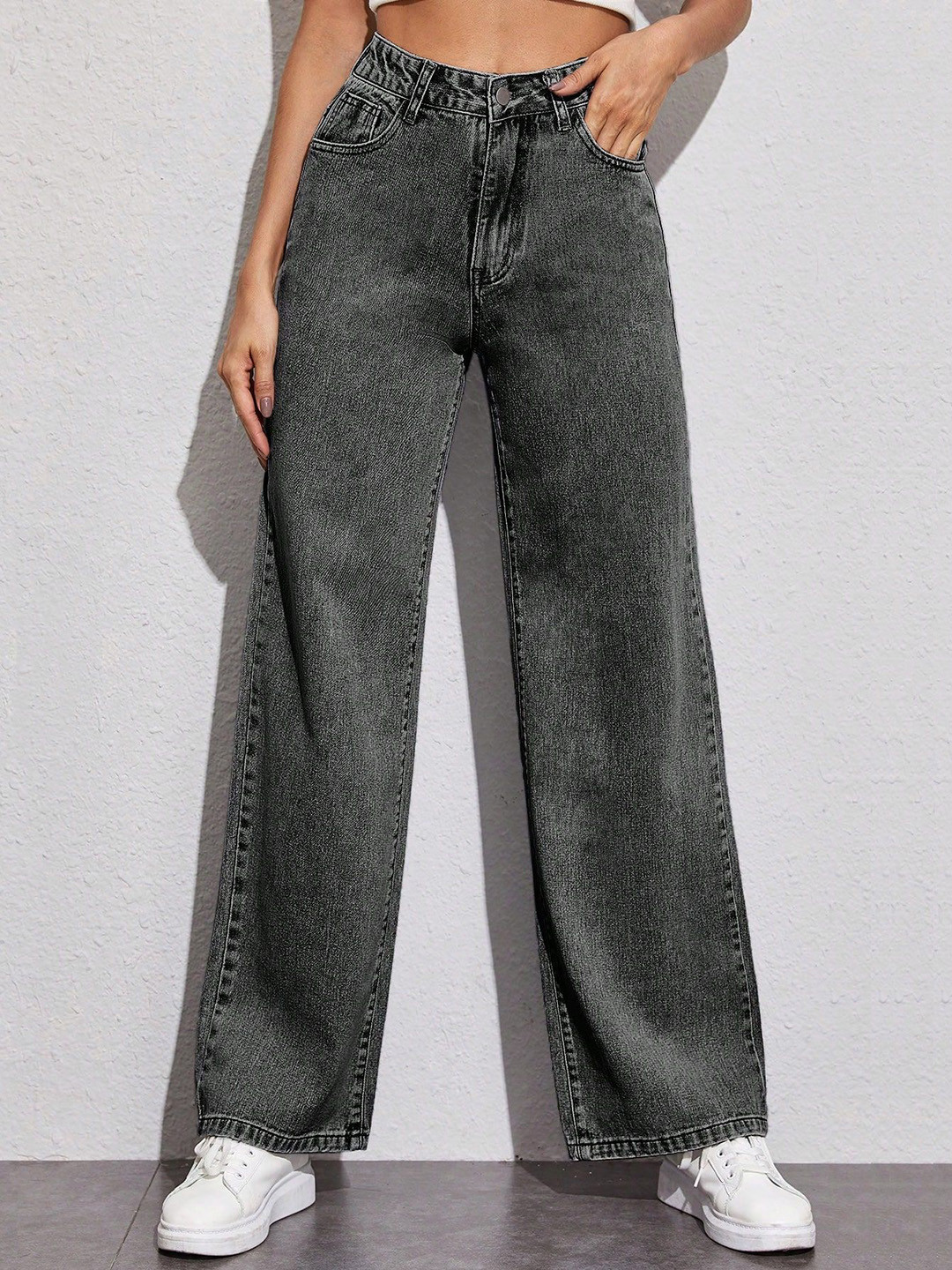 DressBerry Women Comfort Straight Fit High-Rise Light Fade Acid Wash Stretchable Jeans, Grey
DressBerry Women Comfort Straight Fit High-Rise Light Fade Acid Wash Stretchable Jeans, Grey