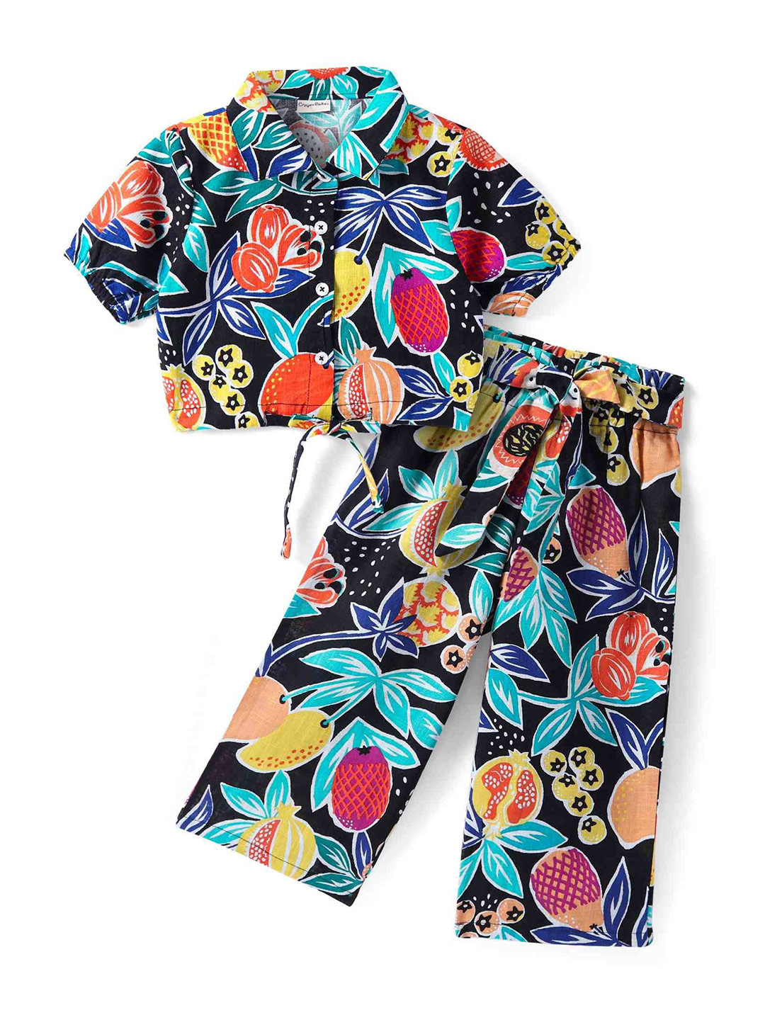 CrayonFlakes Girls Floral Printed Shirt Collar Pure Cotton Shirt With Palazzo, Black
CrayonFlakes Girls Floral Printed Shirt Collar Pure Cotton Shirt With Palazzo, Black