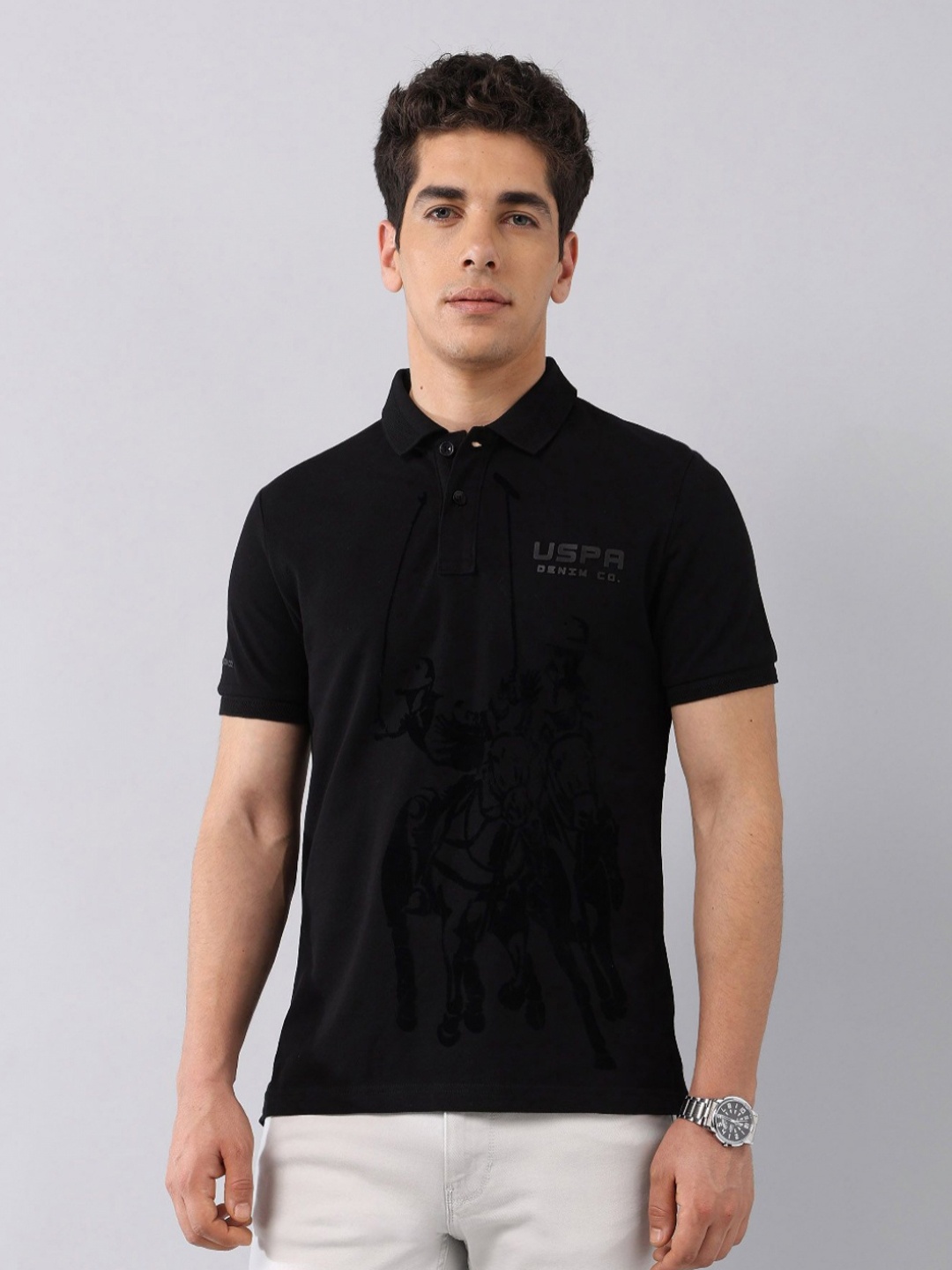U.S. Polo Assn. Denim Co. Men Brand Logo Printed Polo Collar Pockets Slim Fit T-shirt, Black
U.S. Polo Assn. Denim Co. Men Brand Logo Printed Polo Collar Pockets Slim Fit T-shirt, Black