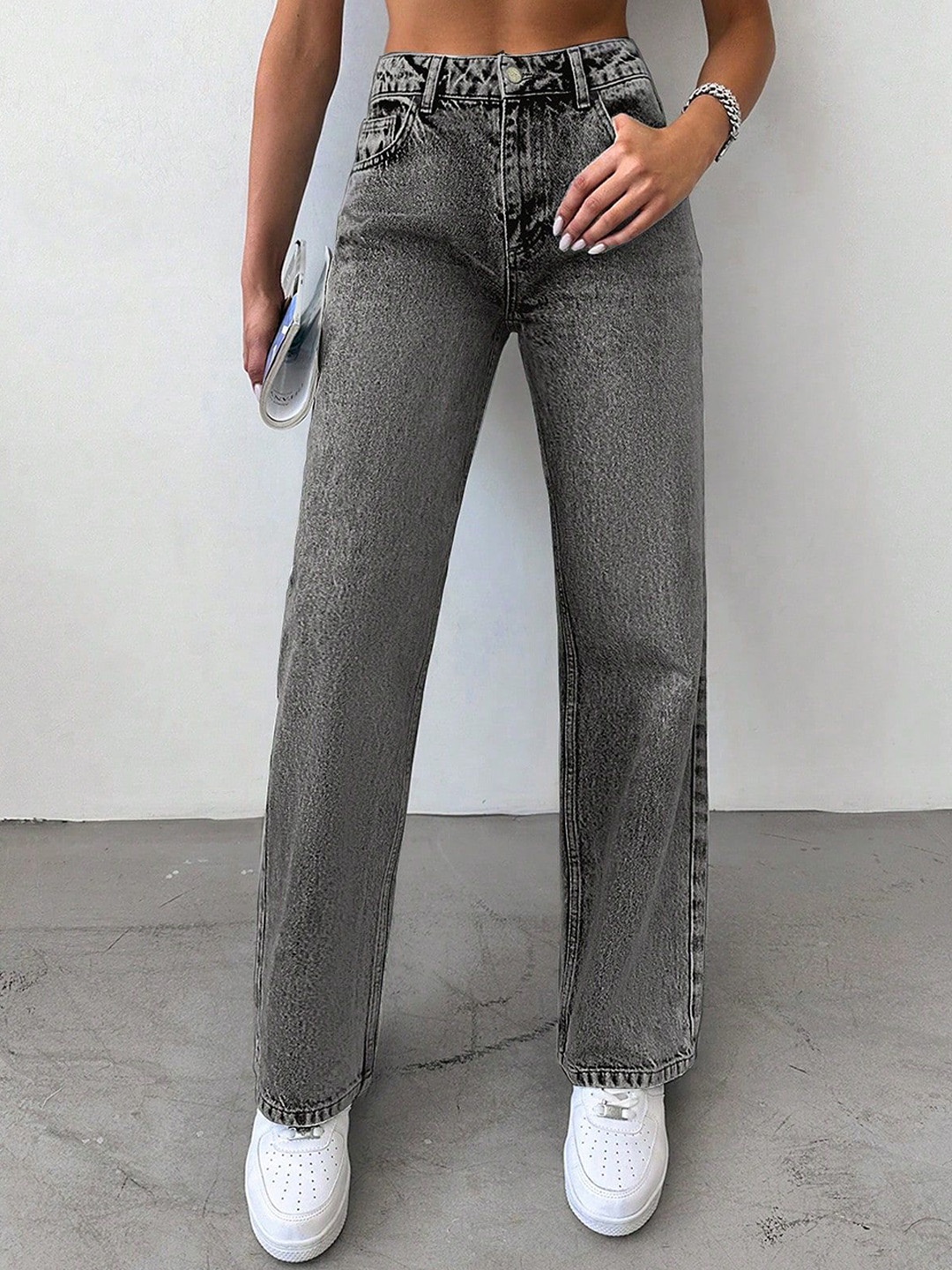 DressBerry Women Comfort Straight Fit High-Rise Light Fade Acid Wash Stretchable Jeans, Grey
DressBerry Women Comfort Straight Fit High-Rise Light Fade Acid Wash Stretchable Jeans, Grey