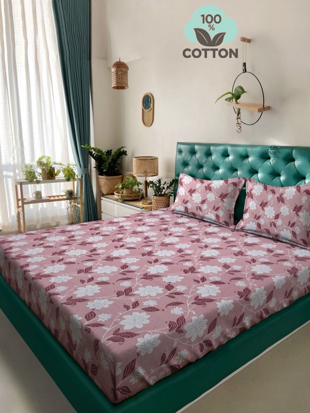 Myntra Elegant Homes Pink & White Printed Cotton 400 TC King Bedsheet Set 2.50 X 2.25 m
Myntra Elegant Homes Pink & White Printed Cotton 400 TC King Bedsheet Set 2.50 X 2.25 m