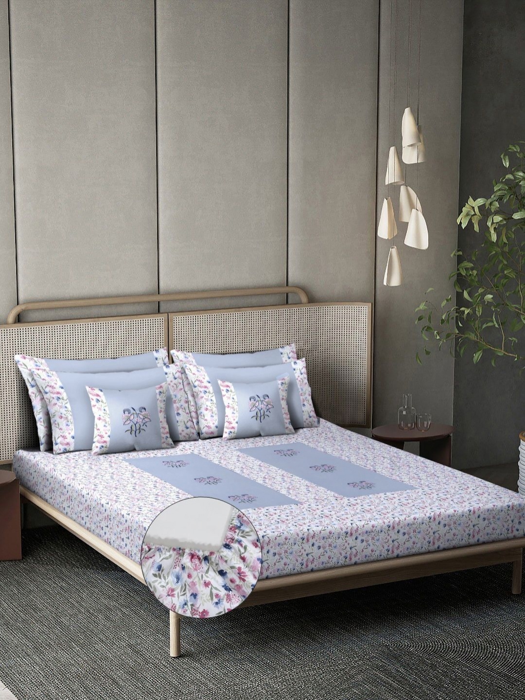 Myntra Elegant Homes Blue Floral Printed 400 TC Cotton King Bedsheet Set 2.70m x 2.70m
Myntra Elegant Homes Blue Floral Printed 400 TC Cotton King Bedsheet Set 2.70m x 2.70m