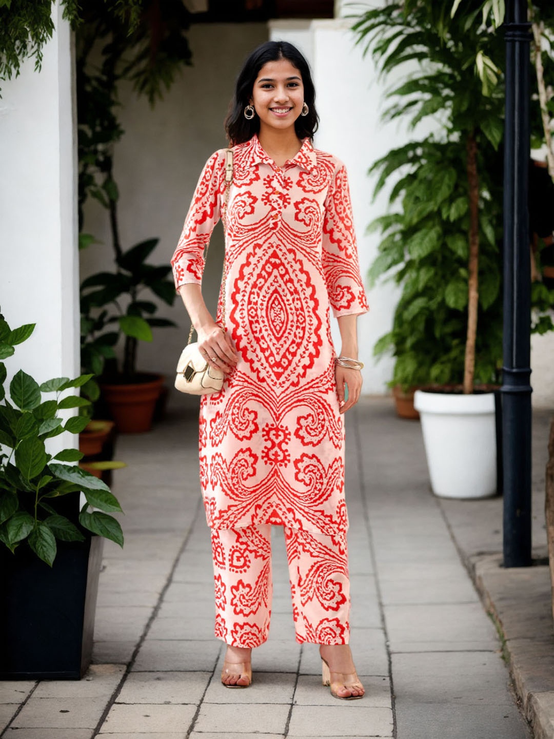 Moda Rapido Ethnic Motifs Printed Shirt Collar Straight Kurta With Palazzo, Off white
Moda Rapido Ethnic Motifs Printed Shirt Collar Straight Kurta With Palazzo, Off white