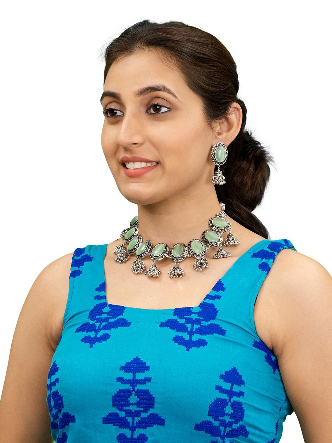 Shining Jewel - By Shivansh Silver Plated Artificial Stones Studded & Beaded Jewellery Set, Lime green
Shining Jewel - By Shivansh Silver Plated Artificial Stones Studded & Beaded Jewellery Set, Lime green