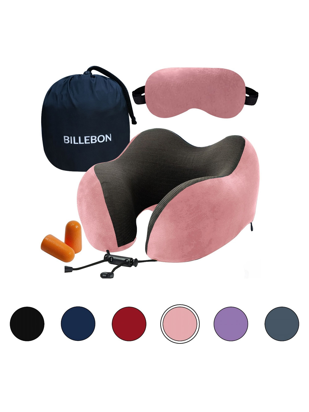 BILLEBON Pink Set of 2 Memory Foam Filled Polycotton Breathable Travel Pillow
BILLEBON Pink Set of 2 Memory Foam Filled Polycotton Breathable Travel Pillow