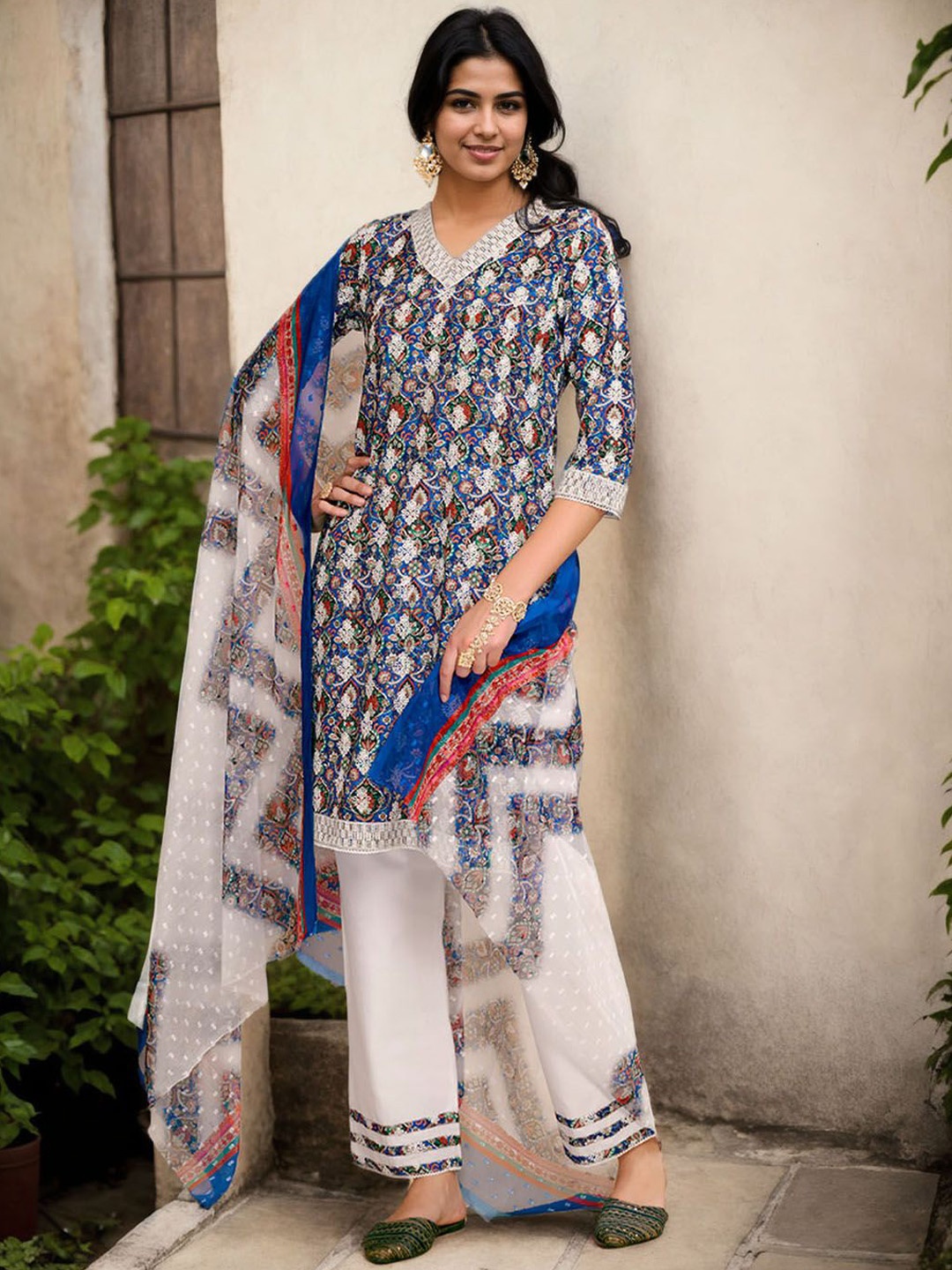 Anouk Women Ethnic Motifs Embroidered Regular Chikankari Kurta with Palazzos & With Dupatta, Blue
Anouk Women Ethnic Motifs Embroidered Regular Chikankari Kurta with Palazzos & With Dupatta, Blue