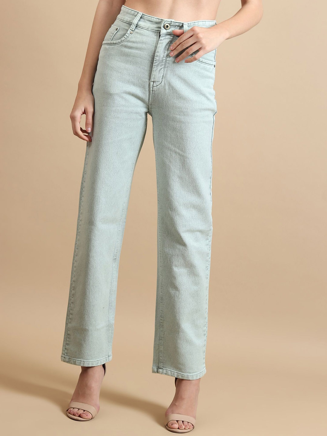 DressBerry Women Comfort Straight Fit High-Rise Light Fade Acid Wash Stretchable Jeans, Sea green
DressBerry Women Comfort Straight Fit High-Rise Light Fade Acid Wash Stretchable Jeans, Sea green