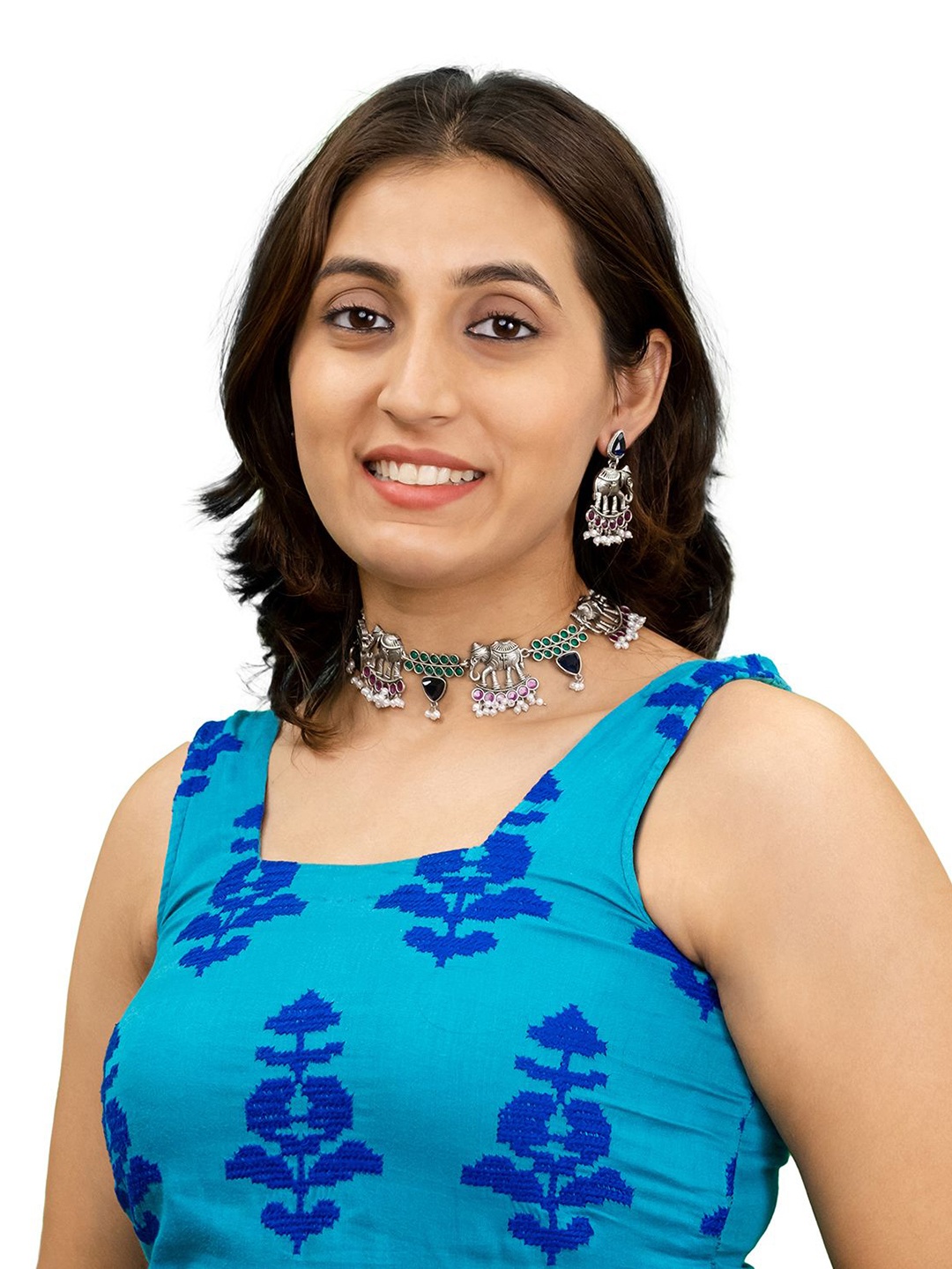 Shining Jewel - By Shivansh Silver-Plated Stones Studded & Pearls Beaded Jewellery Set
Shining Jewel - By Shivansh Silver-Plated Stones Studded & Pearls Beaded Jewellery Set