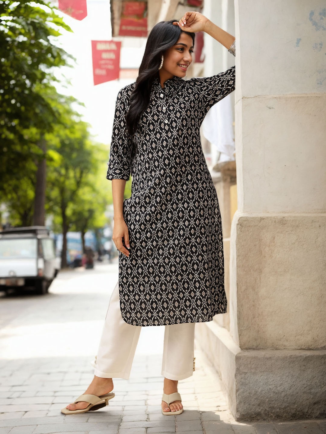 Moda Rapido Women Ethnic Motifs Printed Regular Pure Cotton Kurta with Trousers, Black
Moda Rapido Women Ethnic Motifs Printed Regular Pure Cotton Kurta with Trousers, Black