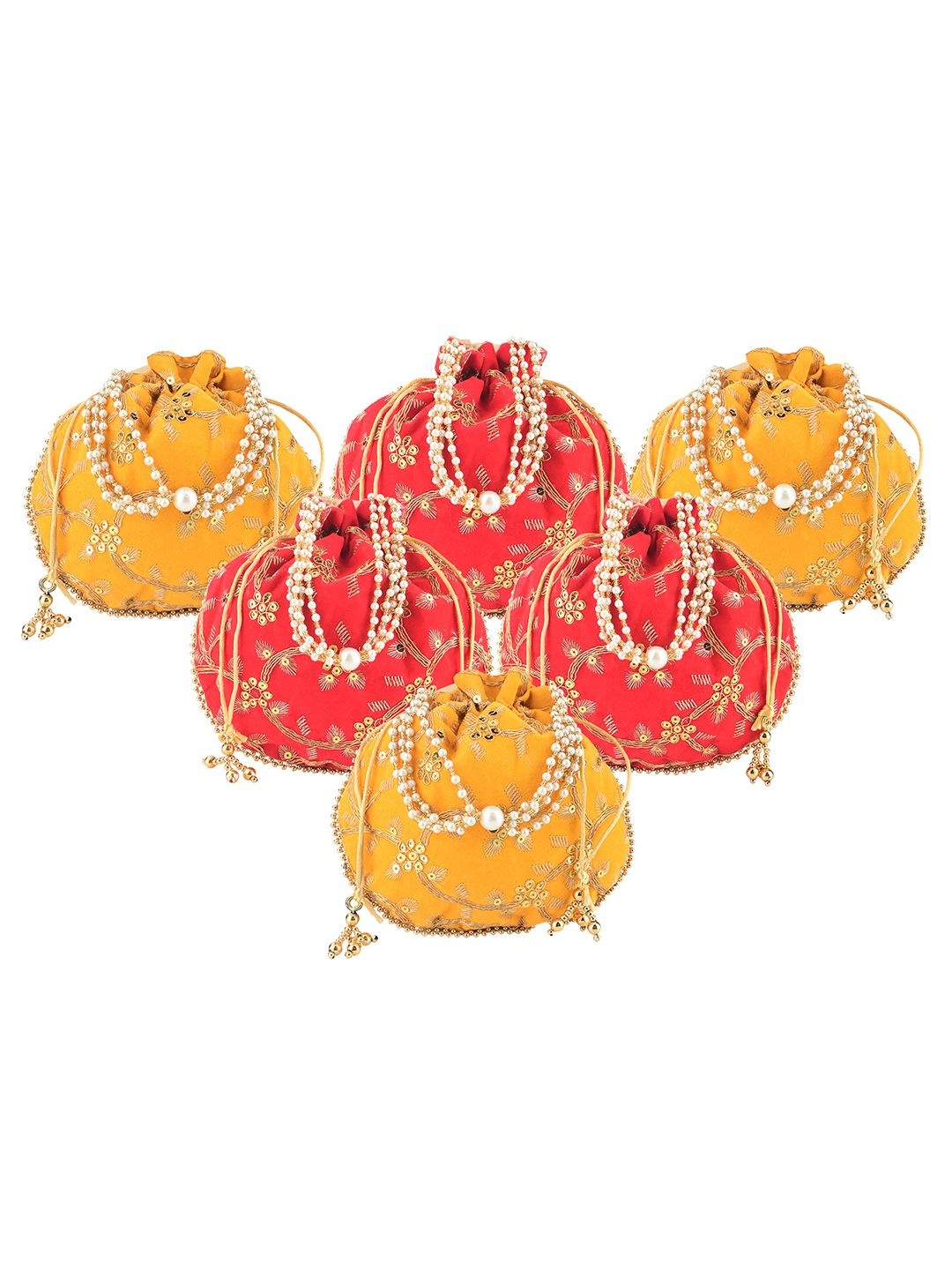 Kuber Industries 6 Pcs Polyester Potli Bags for Women Embroidered Potli Clutch, Yellow
Kuber Industries 6 Pcs Polyester Potli Bags for Women Embroidered Potli Clutch, Yellow