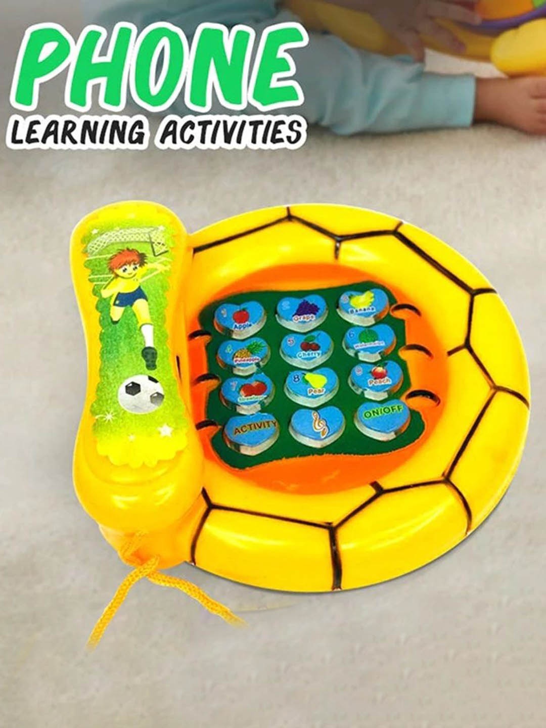ADKD Kids Baby Phone Toy, Educational Pretend Mobile Phone With Lights & Music Toy, Yellow
ADKD Kids Baby Phone Toy, Educational Pretend Mobile Phone With Lights & Music Toy, Yellow
