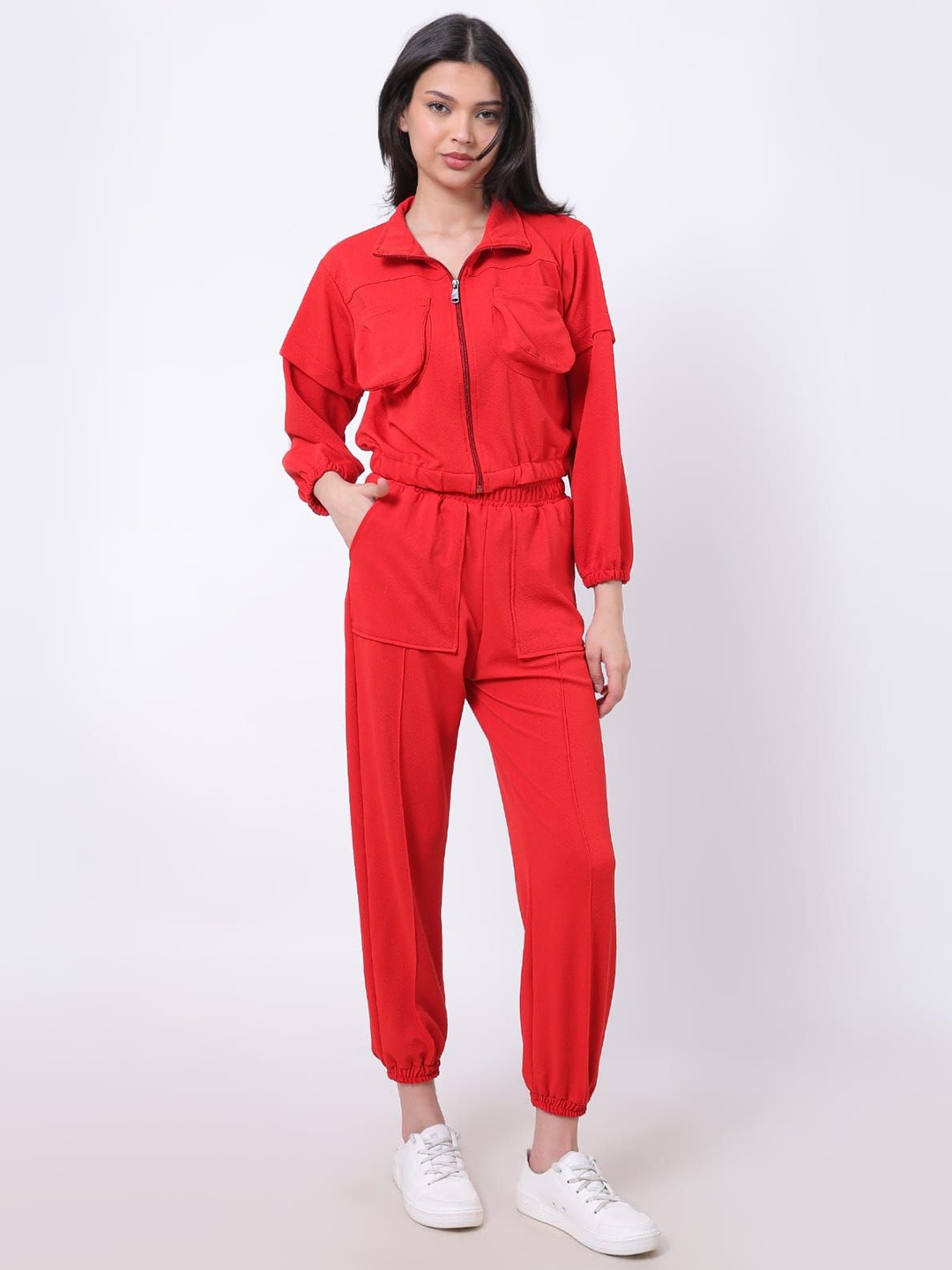 ORIEX THE ORIGINAL FASHION Girls Self Design Shirt Collar Sweatshirt With Joggers, Red
ORIEX THE ORIGINAL FASHION Girls Self Design Shirt Collar Sweatshirt With Joggers, Red