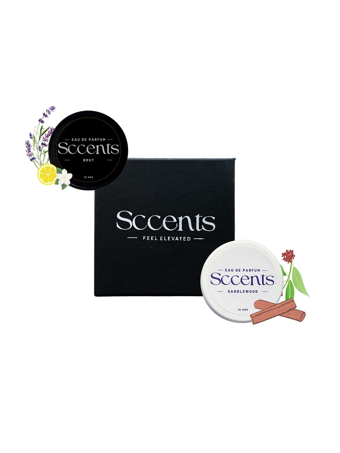 Sccents Set Of 2 Brut & Sandalwood Long Lasting Solid Perfume - 10 g Each, White
Sccents Set Of 2 Brut & Sandalwood Long Lasting Solid Perfume - 10 g Each, White