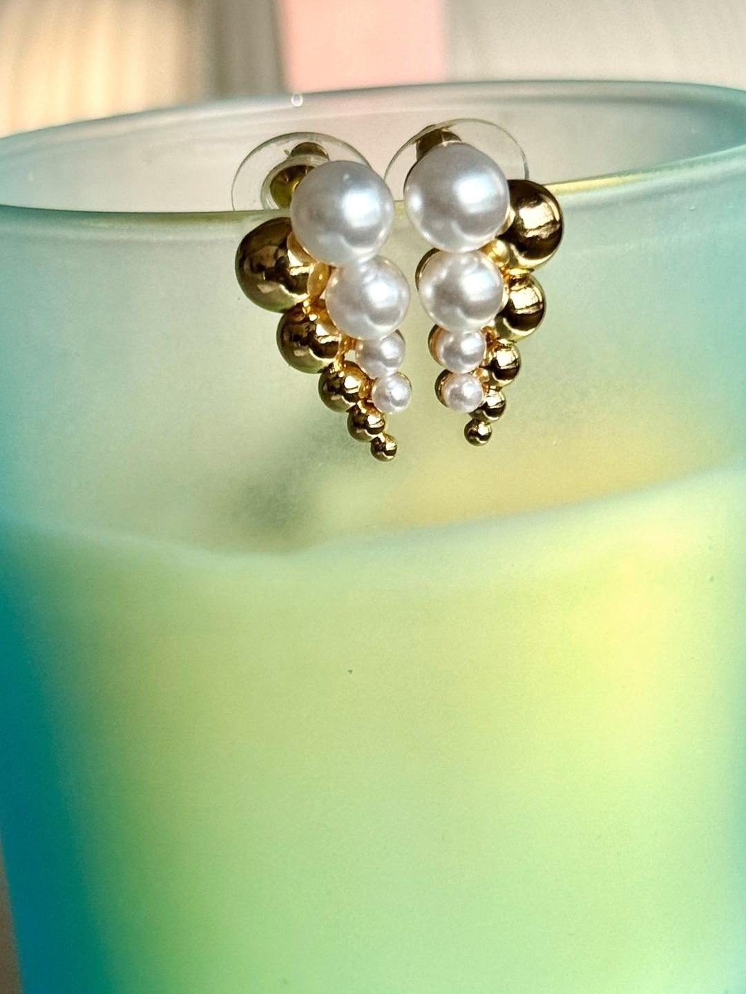 The Jewellery Tale Gold-Plated Pearls Beaded Contemporary Shaped Drop Earrings, White
The Jewellery Tale Gold-Plated Pearls Beaded Contemporary Shaped Drop Earrings, White