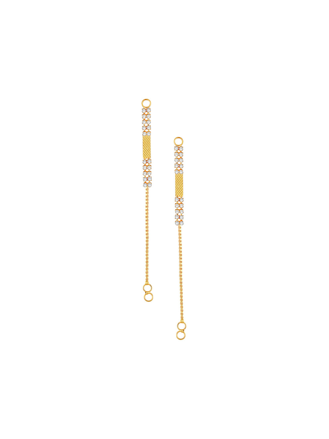 DIVASTRI Gold-Plated Artificial Stones Studded Contemporary Shaped Kanoti Ear Chains 
DIVASTRI Gold-Plated Artificial Stones Studded Contemporary Shaped Kanoti Ear Chains