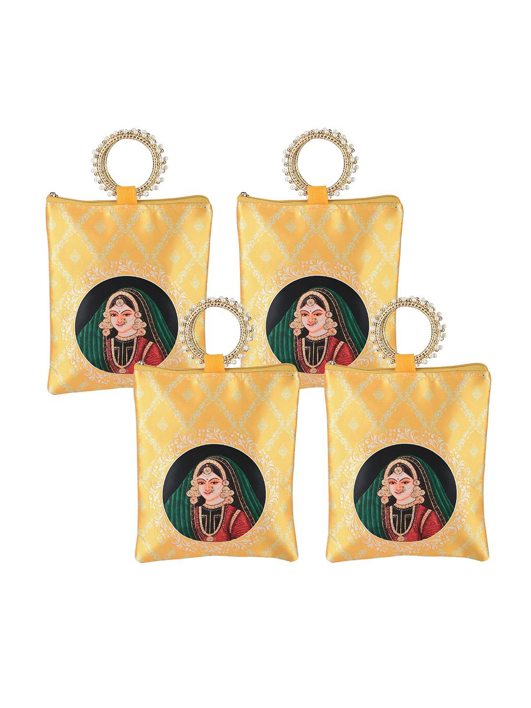 Kuber Industries 4 Pcs Silk Small Hand Bags for Women Printed Shopper Tote Bag, Yellow
Kuber Industries 4 Pcs Silk Small Hand Bags for Women Printed Shopper Tote Bag, Yellow