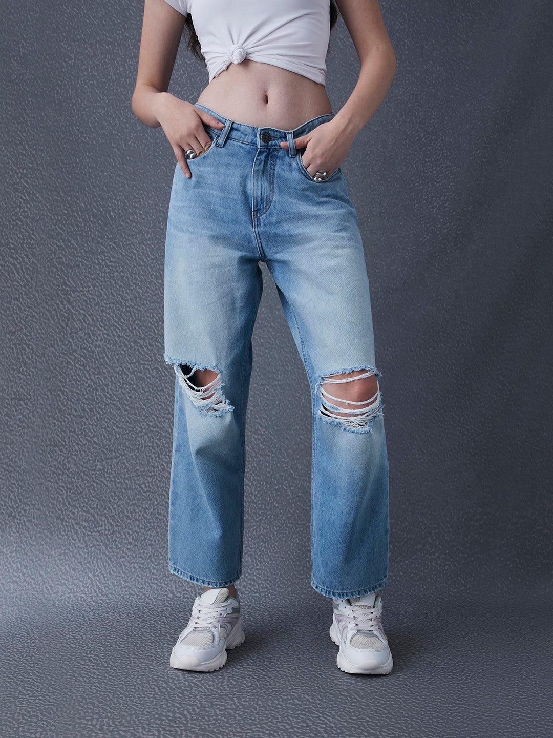 VOLTEDGE Women Comfort High-Rise Highly Distressed Heavy Fade Stretchable Jeans, Blue
VOLTEDGE Women Comfort High-Rise Highly Distressed Heavy Fade Stretchable Jeans, Blue