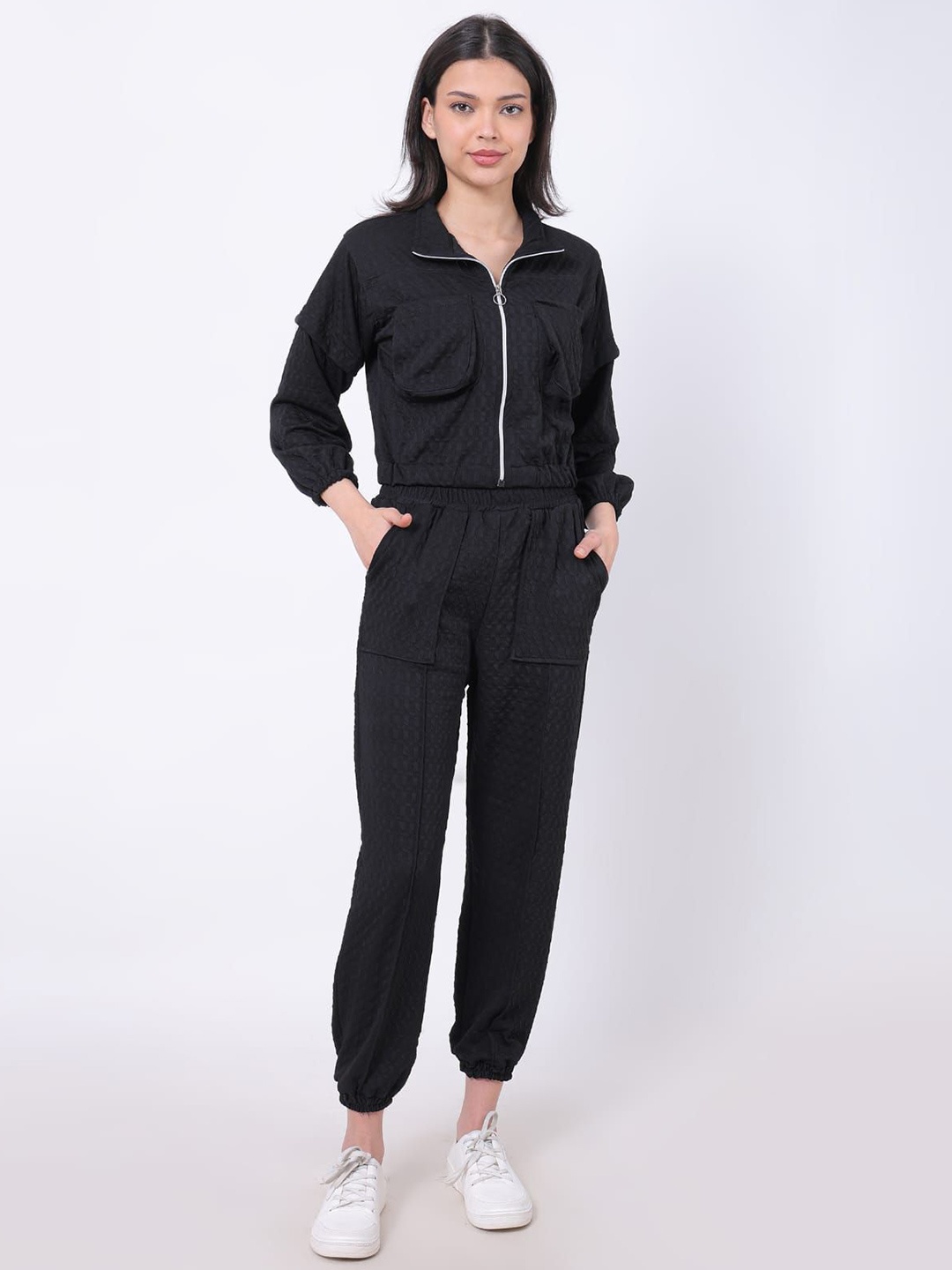 ORIEX THE ORIGINAL FASHION Girls Self Design Shirt Collar Sweatshirt With Joggers, Black
ORIEX THE ORIGINAL FASHION Girls Self Design Shirt Collar Sweatshirt With Joggers, Black