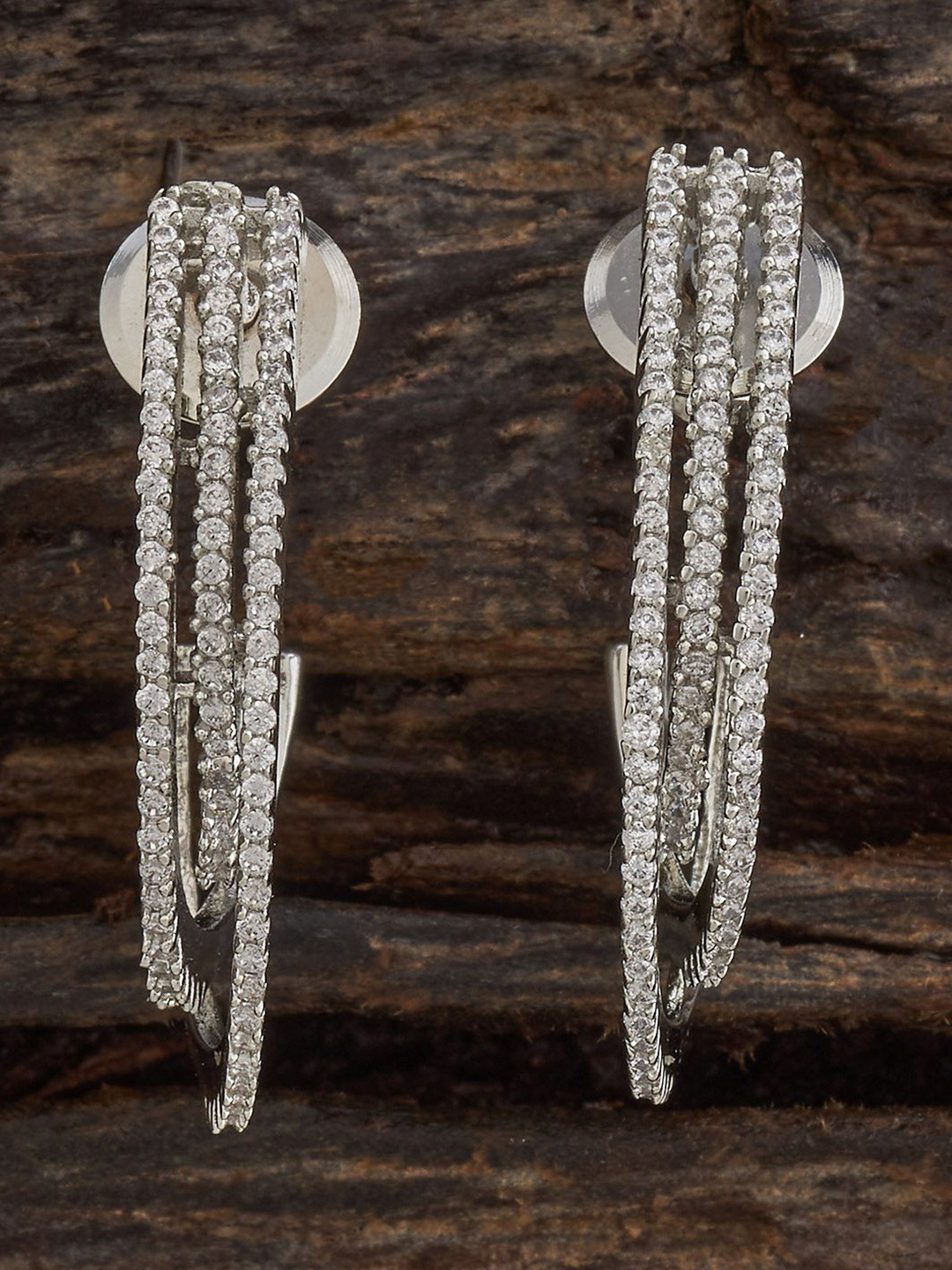 Kushal's Fashion Jewellery Rhodium-Plated Party Zircon Classic Half Hoop Earrings, Silver
Kushal's Fashion Jewellery Rhodium-Plated Party Zircon Classic Half Hoop Earrings, Silver