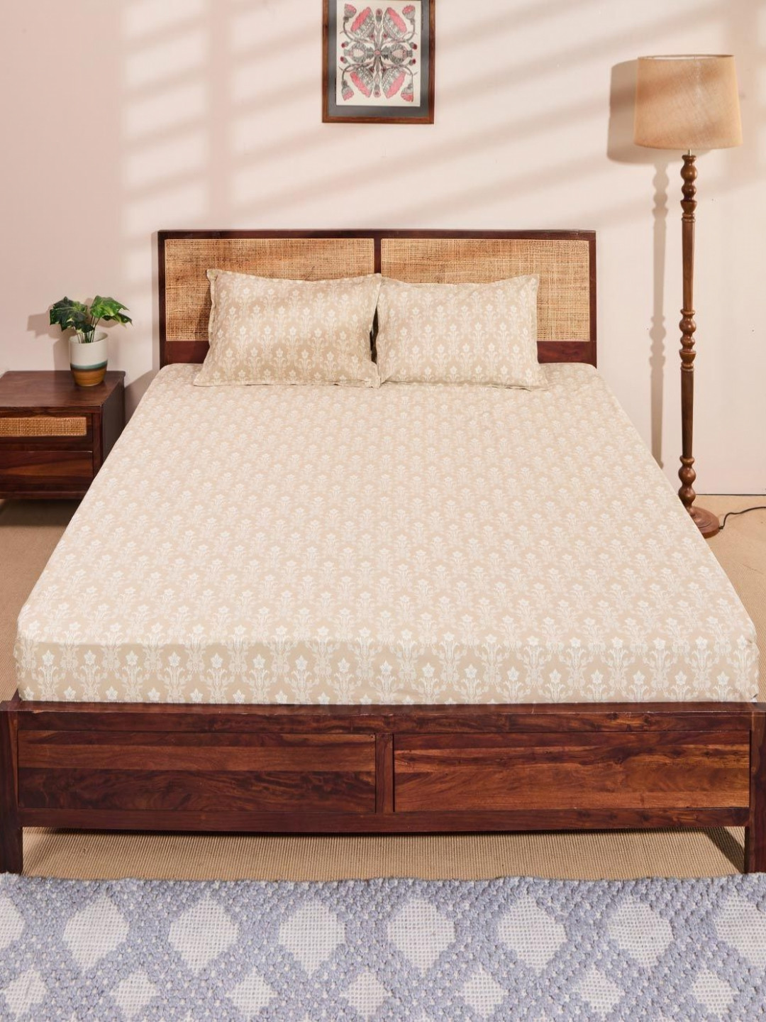 Fabindia Beige & Off White Floral Printed Cotton 144 TC Queen Bedsheet Set 2.74 m X 2.74 m
Fabindia Beige & Off White Floral Printed Cotton 144 TC Queen Bedsheet Set 2.74 m X 2.74 m