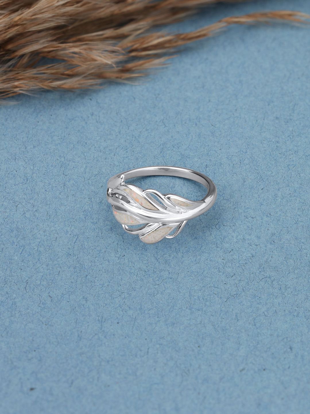 Mia by Tanishq 925 Sterling Silver Artificial Stones Studded Ethereal Leaf Finger Ring
Mia by Tanishq 925 Sterling Silver Artificial Stones Studded Ethereal Leaf Finger Ring