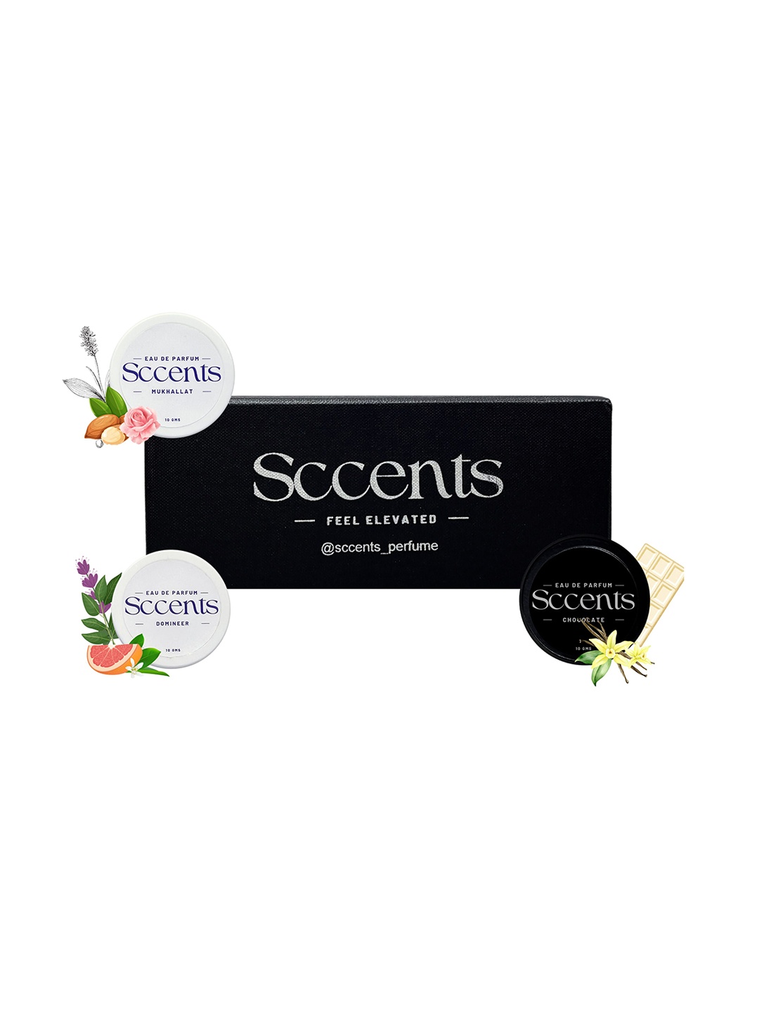 Sccents Set Of 3 Domineer, Mukhallat & Chocolate Long Lasting Solid Perfume - 10 g Each, White
Sccents Set Of 3 Domineer, Mukhallat & Chocolate Long Lasting Solid Perfume - 10 g Each, White
