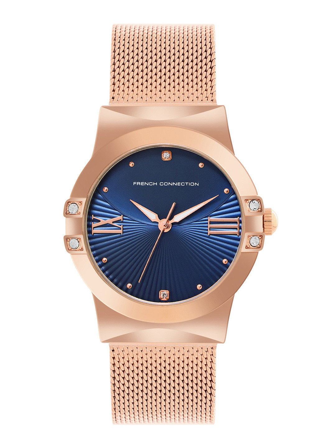 French Connection Women Patterned Dial & Stainless Steel Bracelet Style Straps Analogue Watch FCU1RGM, Blue
French Connection Women Patterned Dial & Stainless Steel Bracelet Style Straps Analogue Watch FCU1RGM, Blue