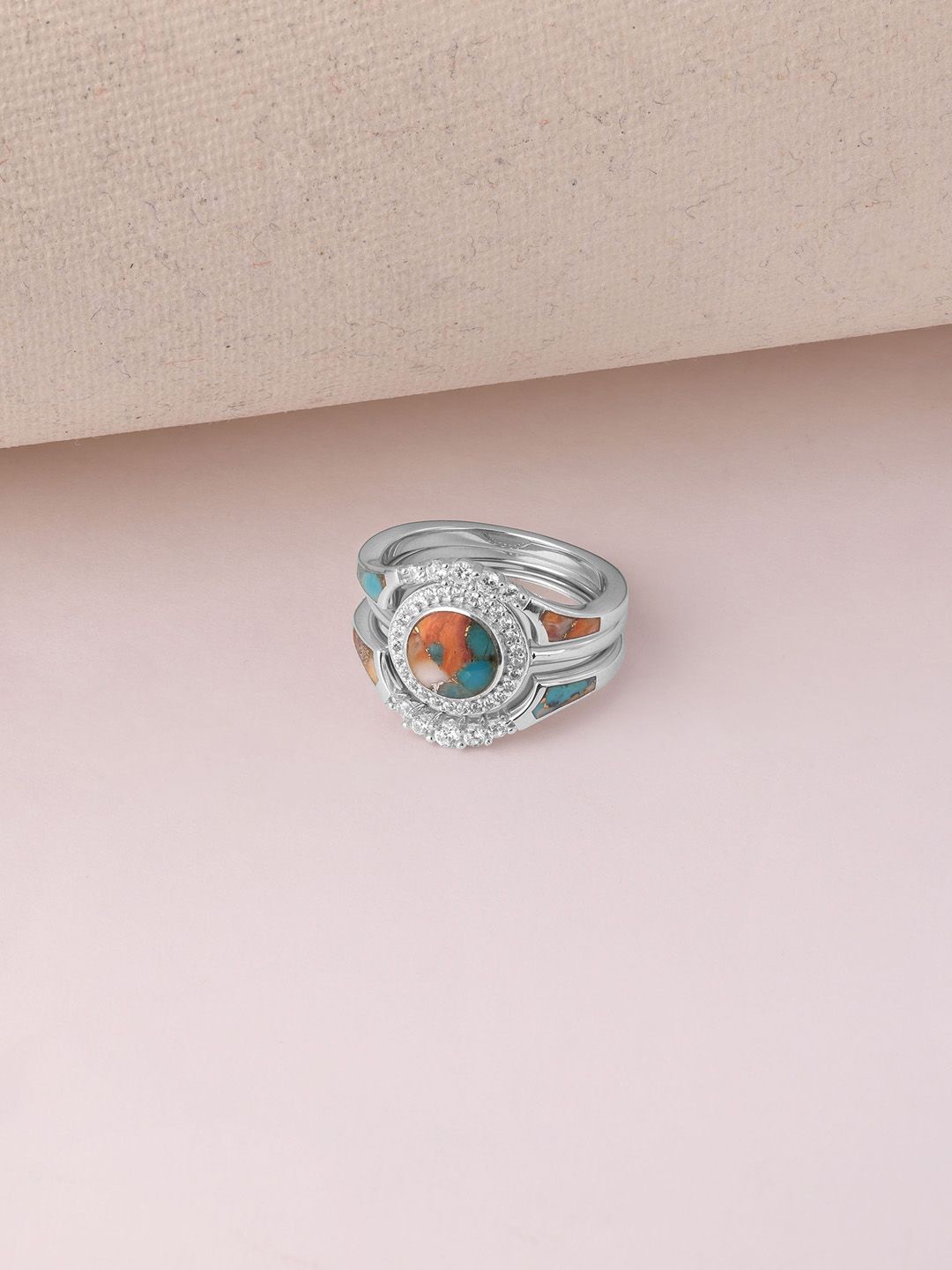 Mia by Tanishq 925 Sterling Silver Cubic Zirconia Studded Boho Dreams Stackable Ring
Mia by Tanishq 925 Sterling Silver Cubic Zirconia Studded Boho Dreams Stackable Ring