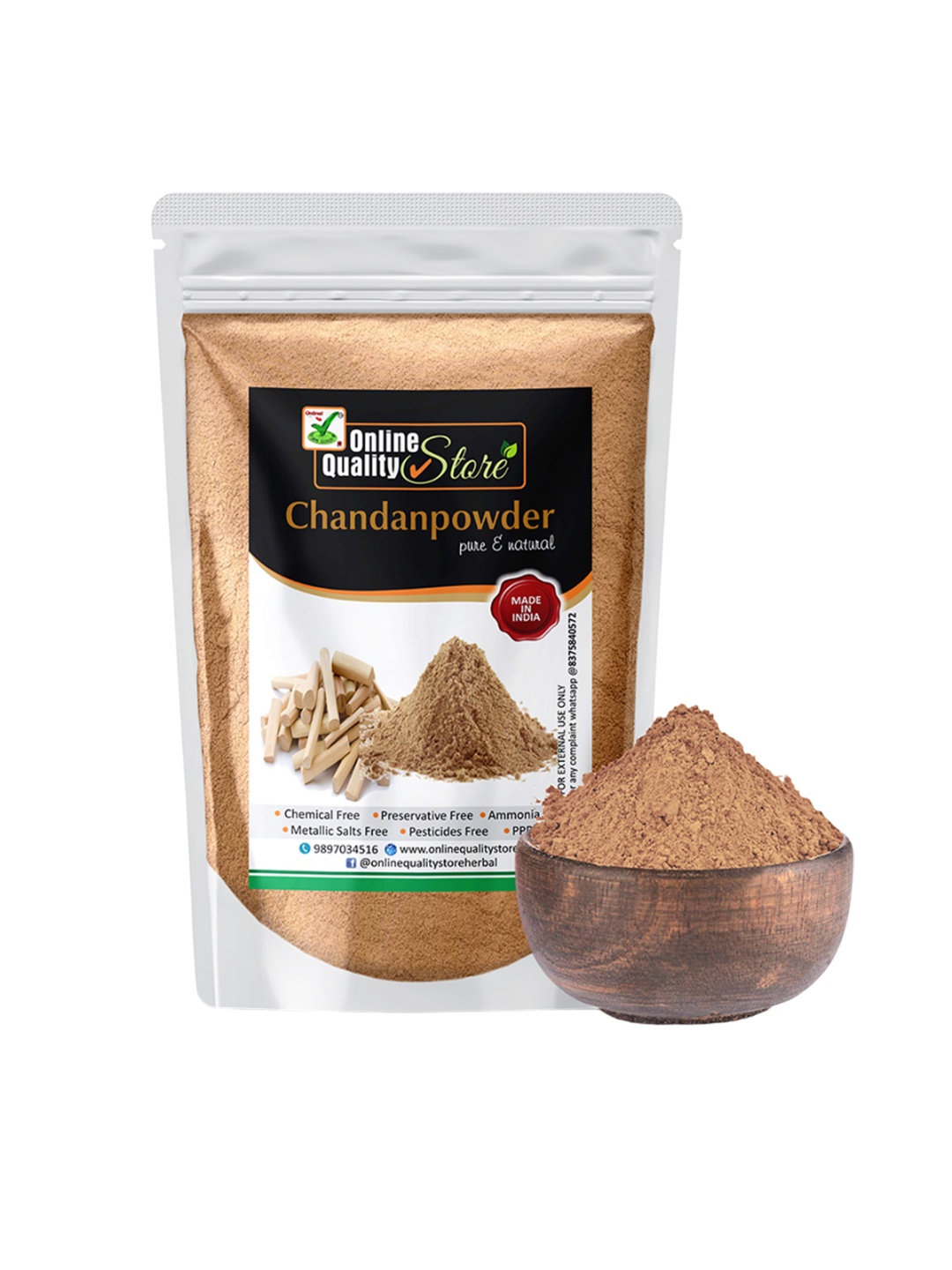 Online Quality Store Pure & Natural Chandan Powder For Acne Or Blemishes - 150g, Beige
Online Quality Store Pure & Natural Chandan Powder For Acne Or Blemishes - 150g, Beige