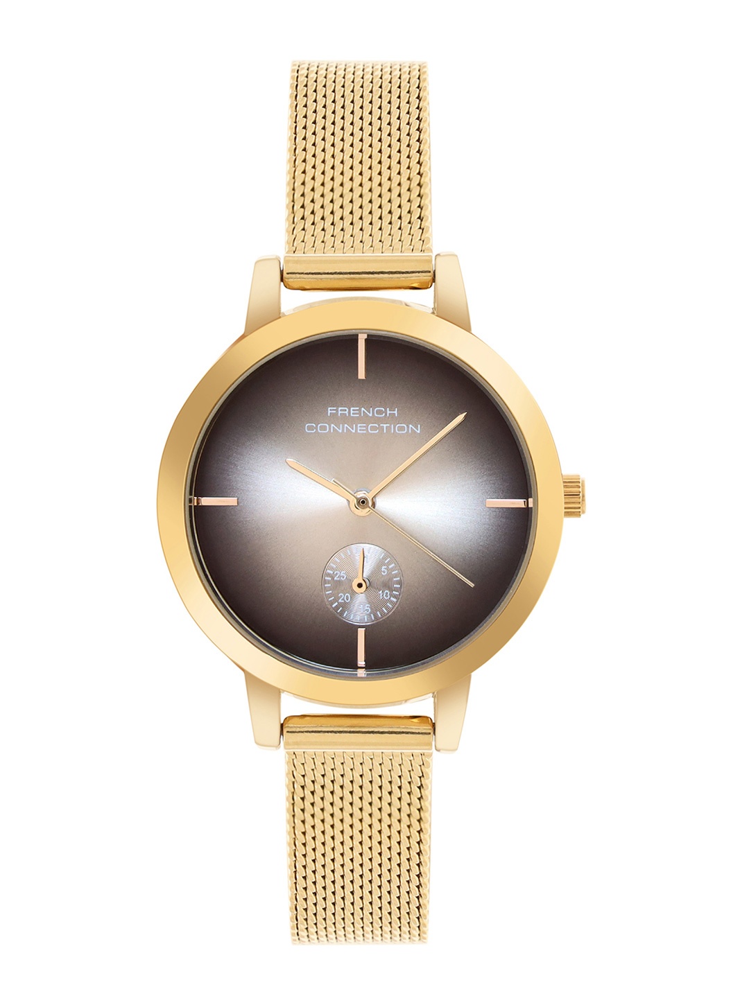 French Connection Women Embellished Dial & Stainless Steel Bracelet Style Straps Analogue Watch FCB8GM, Gold
French Connection Women Embellished Dial & Stainless Steel Bracelet Style Straps Analogue Watch FCB8GM, Gold