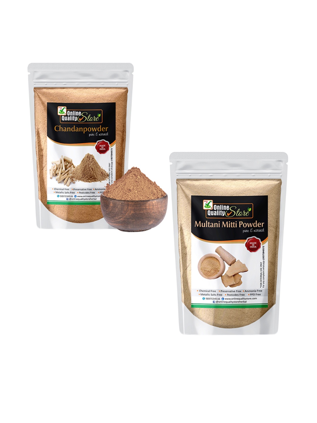 Online Quality Store Set Of 2 Chandan & Multani Mitti Powder For Acne or Blemishes 200 g, Brown
Online Quality Store Set Of 2 Chandan & Multani Mitti Powder For Acne or Blemishes 200 g, Brown