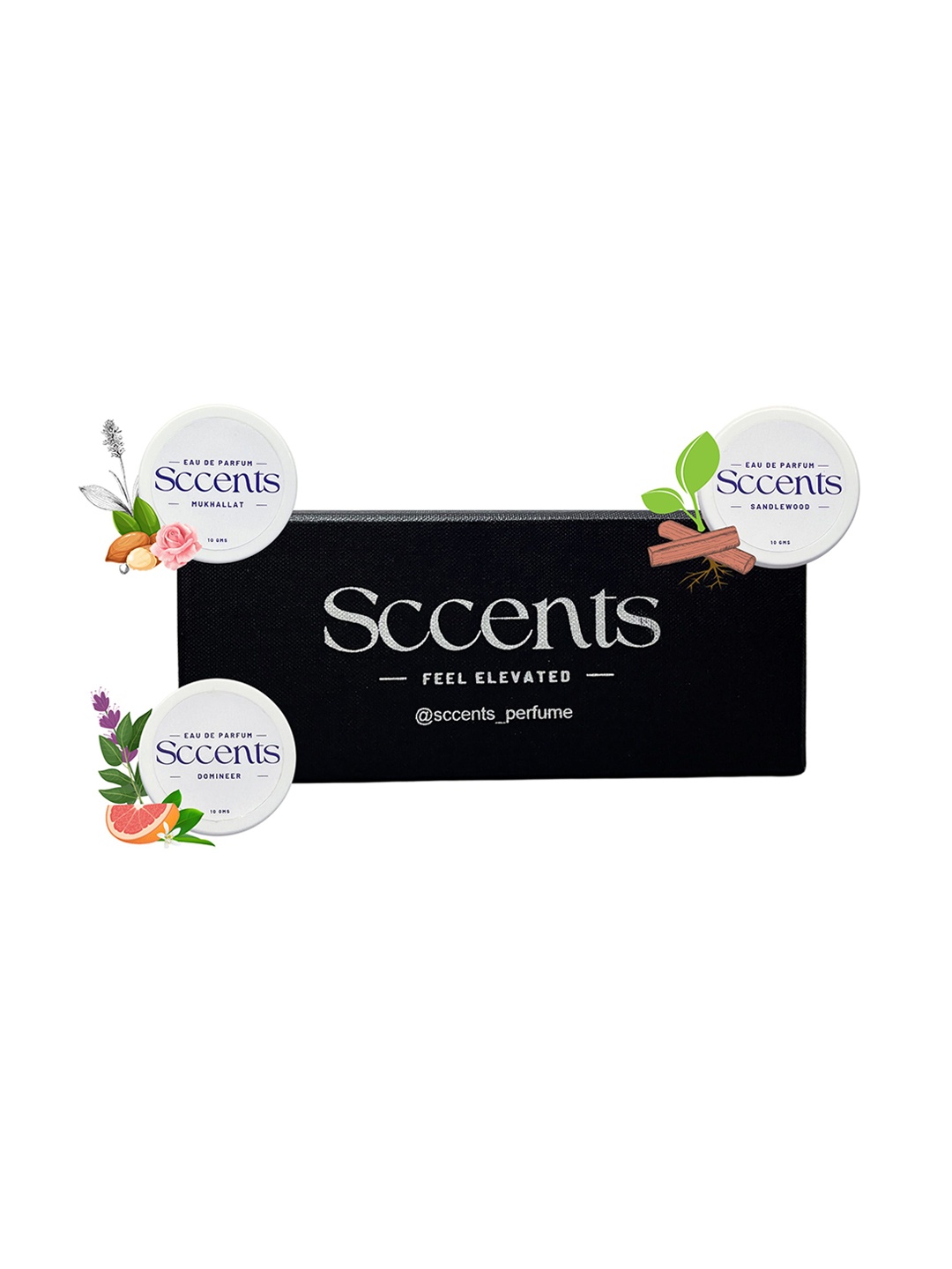 Sccents Set Of 3 Mukhallat, Sandalwood & Domineer Long Lasting Solid Perfume - 10 g Each, White
Sccents Set Of 3 Mukhallat, Sandalwood & Domineer Long Lasting Solid Perfume - 10 g Each, White