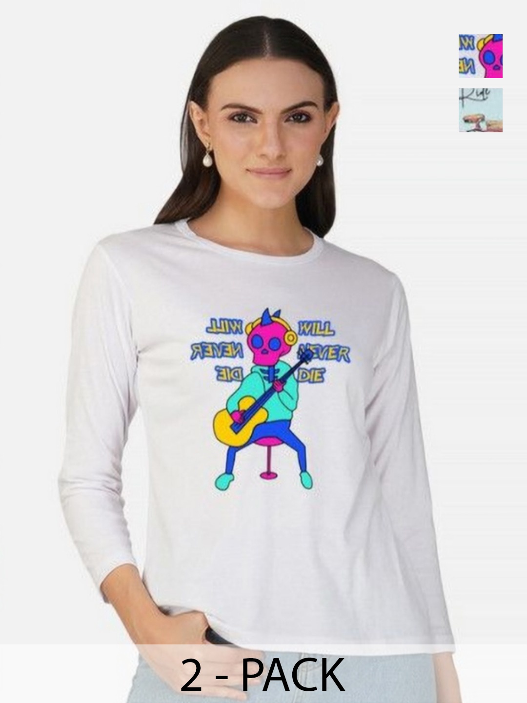 Metronaut Women Pack of 2 Bio Finish Graphic Printed Round Neck Cotton T-shirts, Turquoise blue
Metronaut Women Pack of 2 Bio Finish Graphic Printed Round Neck Cotton T-shirts, Turquoise blue
