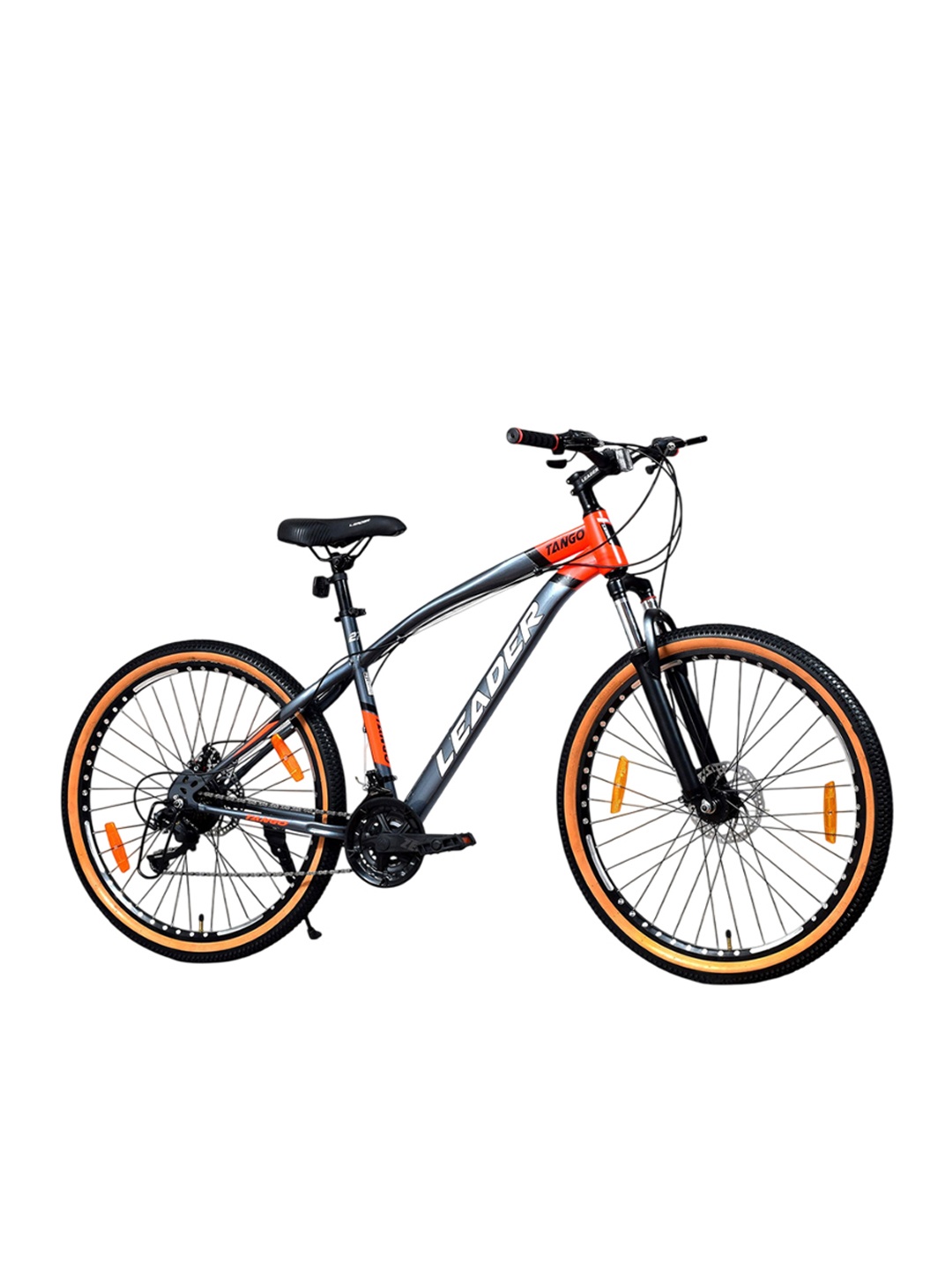 LEADER Tango 27.5T Premium MTB Bike For Men 7-Speed Dual Disc Brakes & Gum Wall Tyres, Grey
LEADER Tango 27.5T Premium MTB Bike For Men 7-Speed Dual Disc Brakes & Gum Wall Tyres, Grey