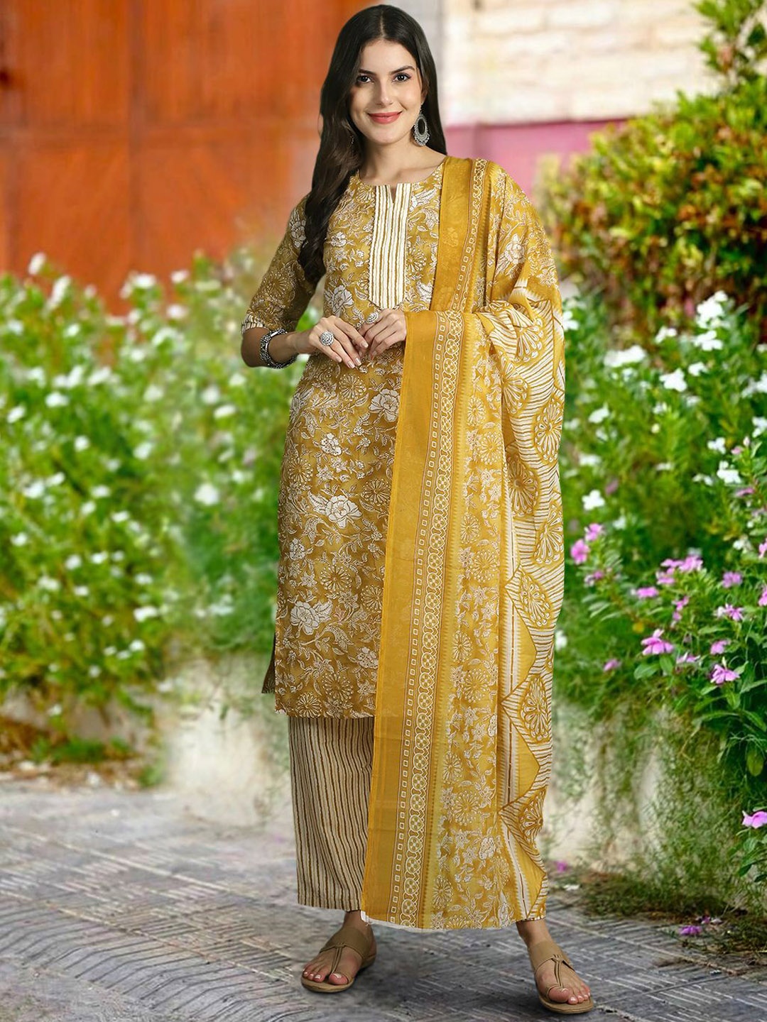 Moda Rapido Women Ethnic Motifs Printed Regular Pure Cotton Kurta with Trousers & With Dupatta, Yellow
Moda Rapido Women Ethnic Motifs Printed Regular Pure Cotton Kurta with Trousers & With Dupatta, Yellow