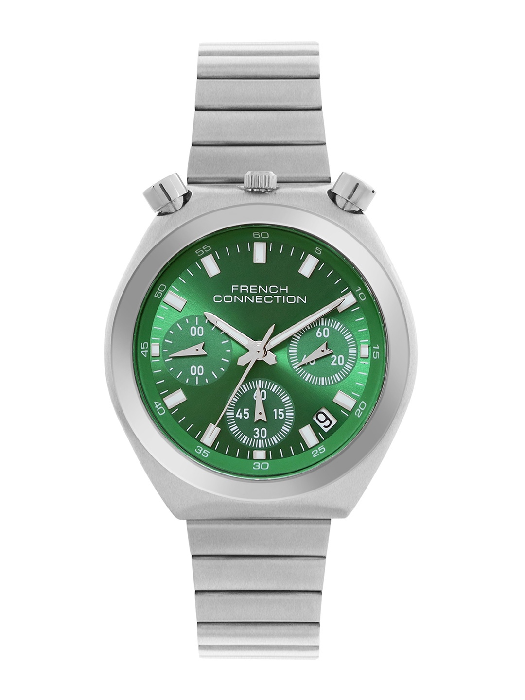 French Connection Women Embellished Dial & Stainless Steel Bracelet Style Straps Analogue Chronograph Watch, Green
French Connection Women Embellished Dial & Stainless Steel Bracelet Style Straps Analogue Chronograph Watch, Green