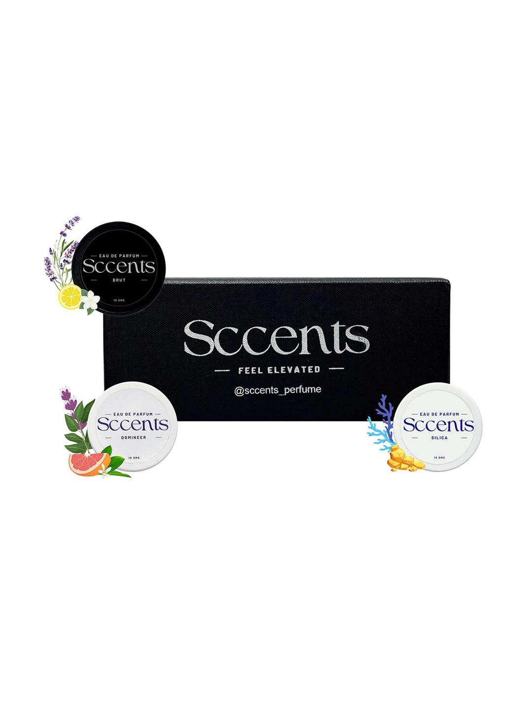 Sccents Set Of 3 Domineer, Brut & Silica Long Lasting Solid Perfume - 10 g Each, White
Sccents Set Of 3 Domineer, Brut & Silica Long Lasting Solid Perfume - 10 g Each, White
