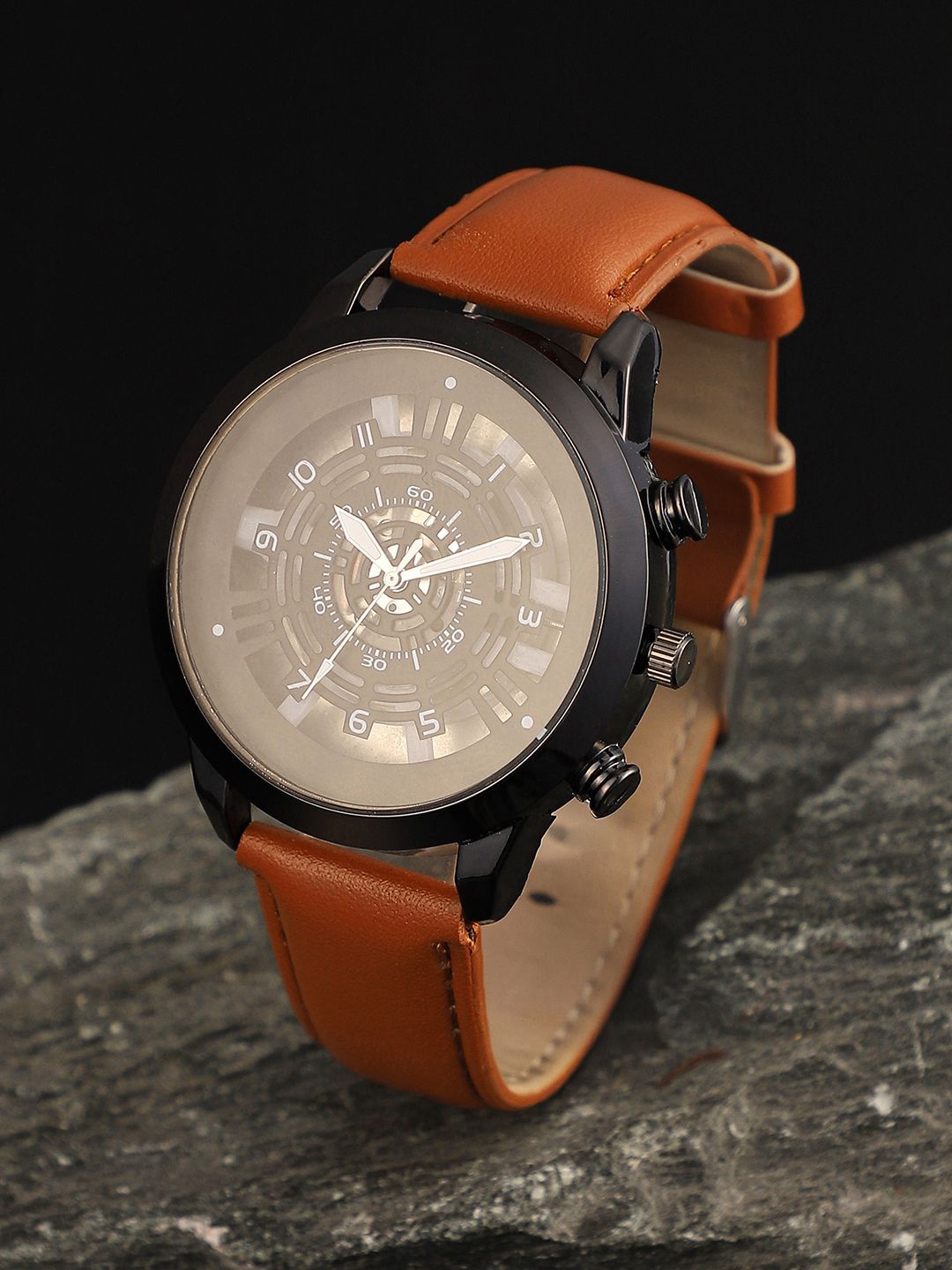 French Accent Men Embellished Dial & Leather Straps Analogue Watch SS25_FAWC1063, Brown
French Accent Men Embellished Dial & Leather Straps Analogue Watch SS25_FAWC1063, Brown