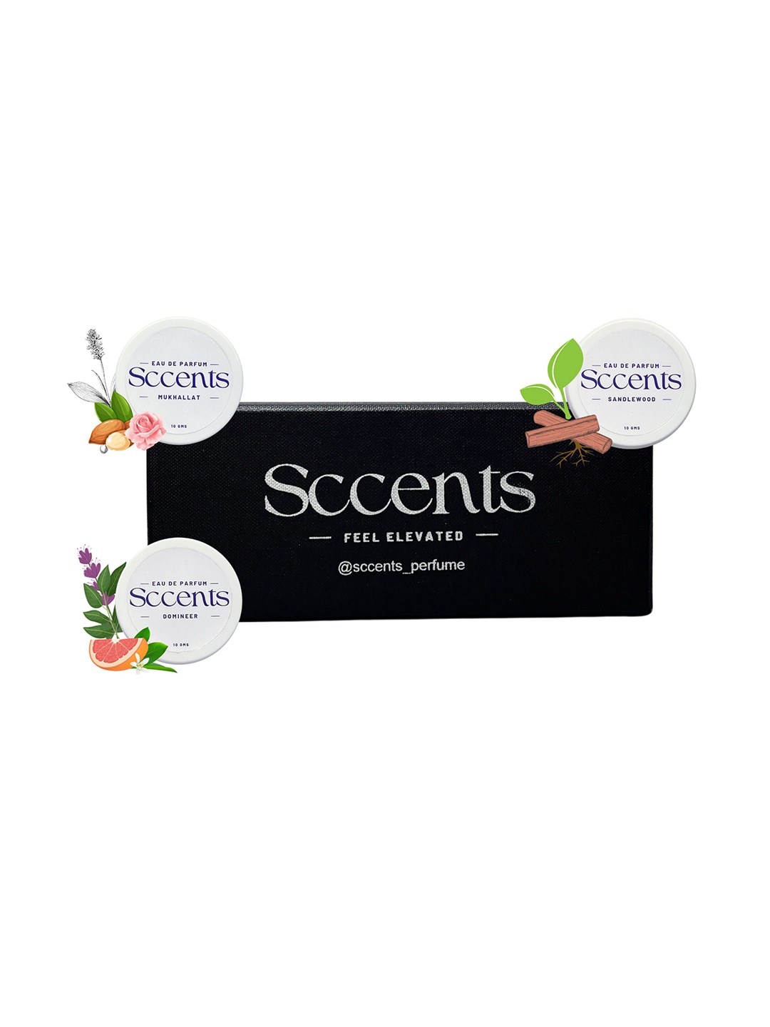 Sccents Set Of 3 Mukhallat, Sandalwood & Domineer Long Lasting Solid Perfume - 10 g Each, White
Sccents Set Of 3 Mukhallat, Sandalwood & Domineer Long Lasting Solid Perfume - 10 g Each, White