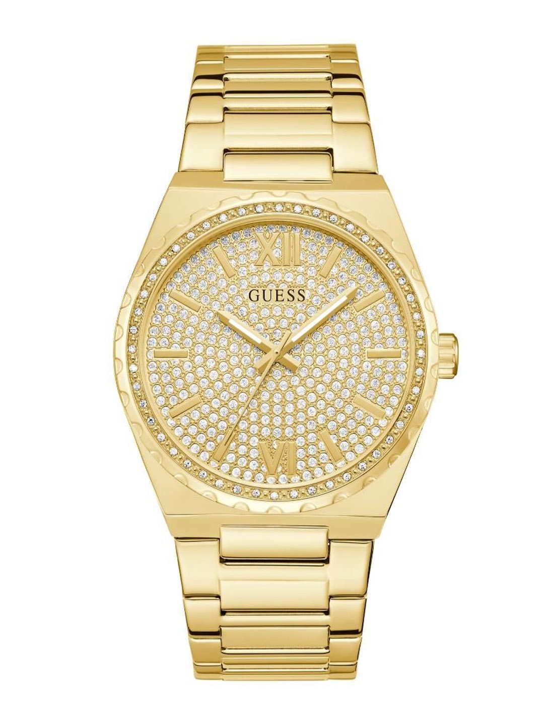 GUESS Men Brass Dial & Stainless Steel Bracelet Style Straps Analogue Watch U1449G2M, Gold
GUESS Men Brass Dial & Stainless Steel Bracelet Style Straps Analogue Watch U1449G2M, Gold