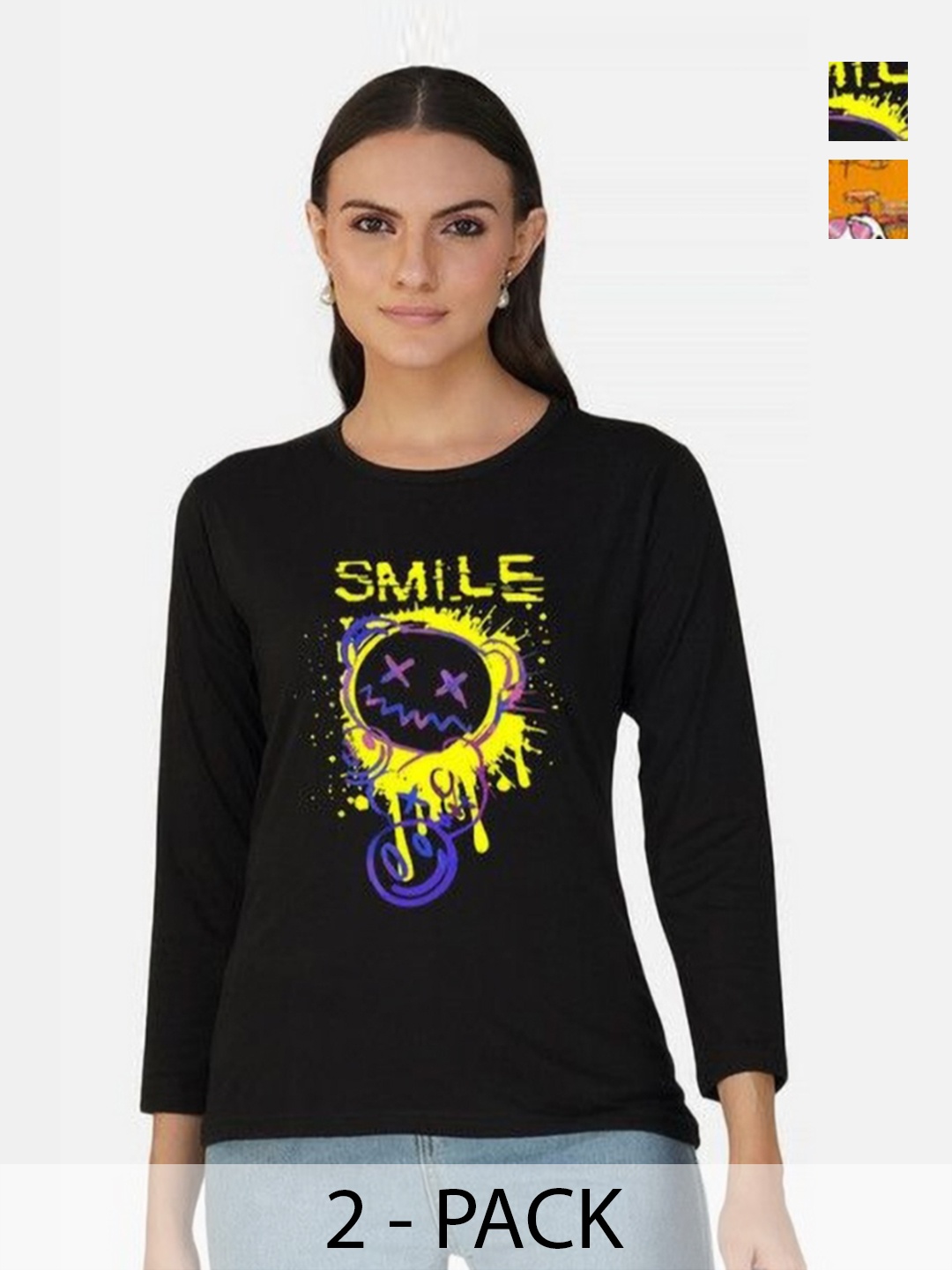 Metronaut Women Pack of 2 Bio Finish Graphic Printed Round Neck Cotton T-shirts, Mustard
Metronaut Women Pack of 2 Bio Finish Graphic Printed Round Neck Cotton T-shirts, Mustard