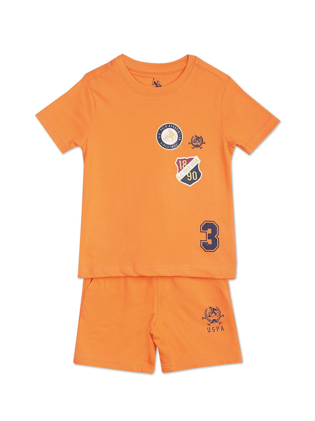 U.S. Polo Assn. Kids Boys Brand Logo Placement Print Pure Cotton T-shirt with Shorts, Orange
U.S. Polo Assn. Kids Boys Brand Logo Placement Print Pure Cotton T-shirt with Shorts, Orange