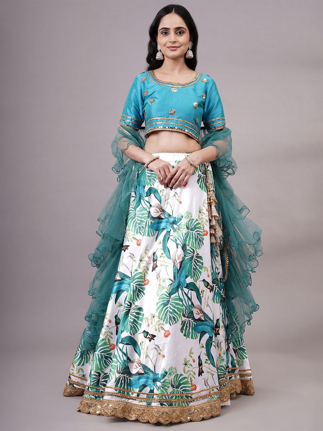 Utsav Fashion Embroidered Mirror Work Shibori Ready to Wear Lehenga & Choli With Dupatta, White
Utsav Fashion Embroidered Mirror Work Shibori Ready to Wear Lehenga & Choli With Dupatta, White