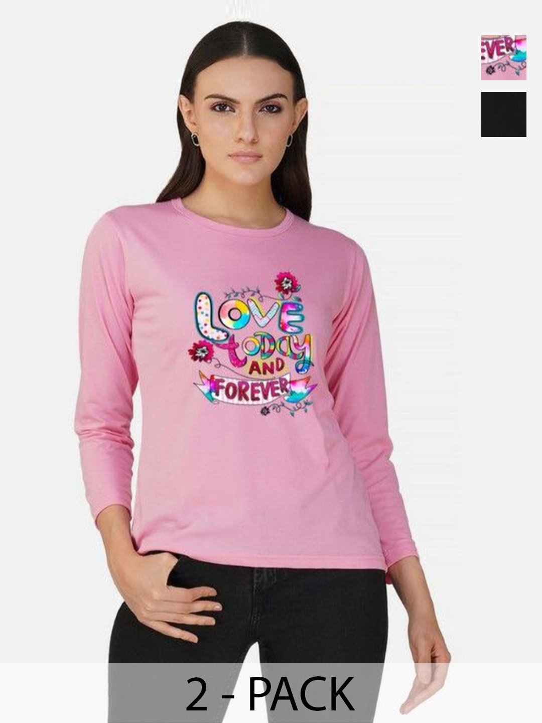 Metronaut Women Pack of 2 Bio Finish Graphic Printed Round Neck Cotton T-shirts, Pink
Metronaut Women Pack of 2 Bio Finish Graphic Printed Round Neck Cotton T-shirts, Pink