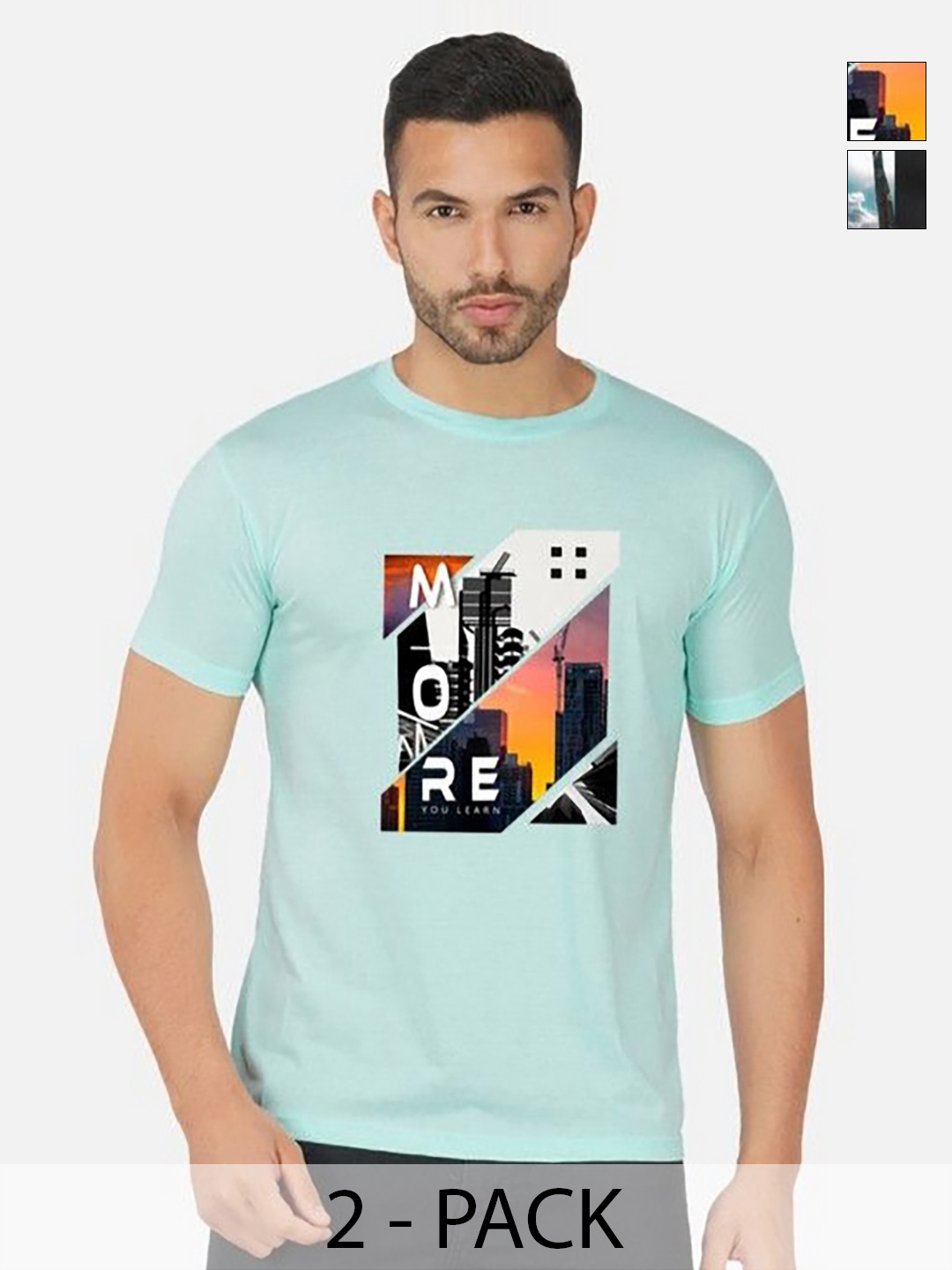 GLOBAL NOMAD Men 2 Printed Bio Finish Applique T-shirt, Turquoise blue
GLOBAL NOMAD Men 2 Printed Bio Finish Applique T-shirt, Turquoise blue