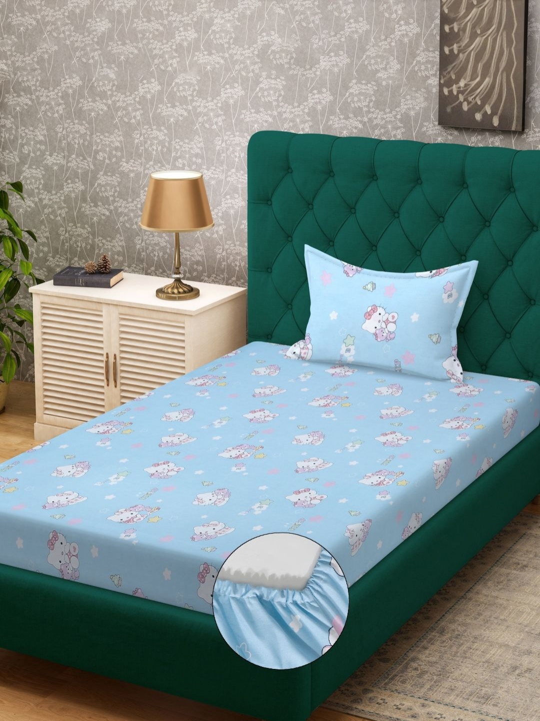 Myntra Elegant Homes Blue & White Cartoon Characters 400 TC Single Bedsheet with 1 Pillow Covers
Myntra Elegant Homes Blue & White Cartoon Characters 400 TC Single Bedsheet with 1 Pillow Covers