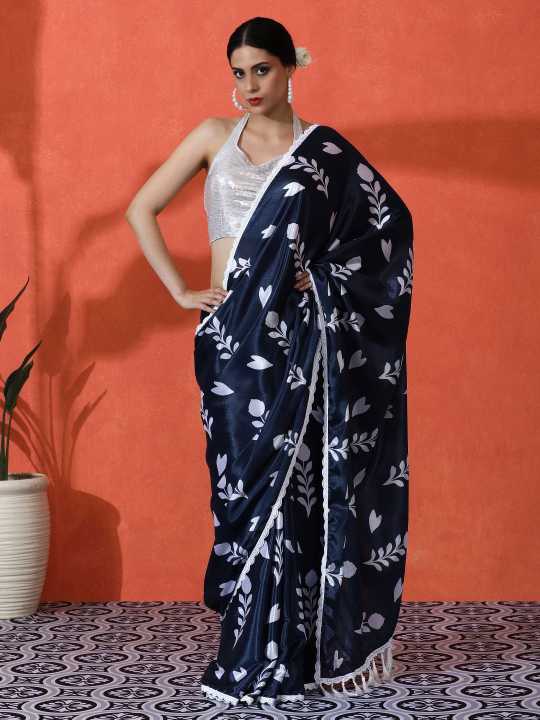 Sangria Embellished Floral Printed Digital Printed Satin Saree With Blouse Piece, Blue
Sangria Embellished Floral Printed Digital Printed Satin Saree With Blouse Piece, Blue