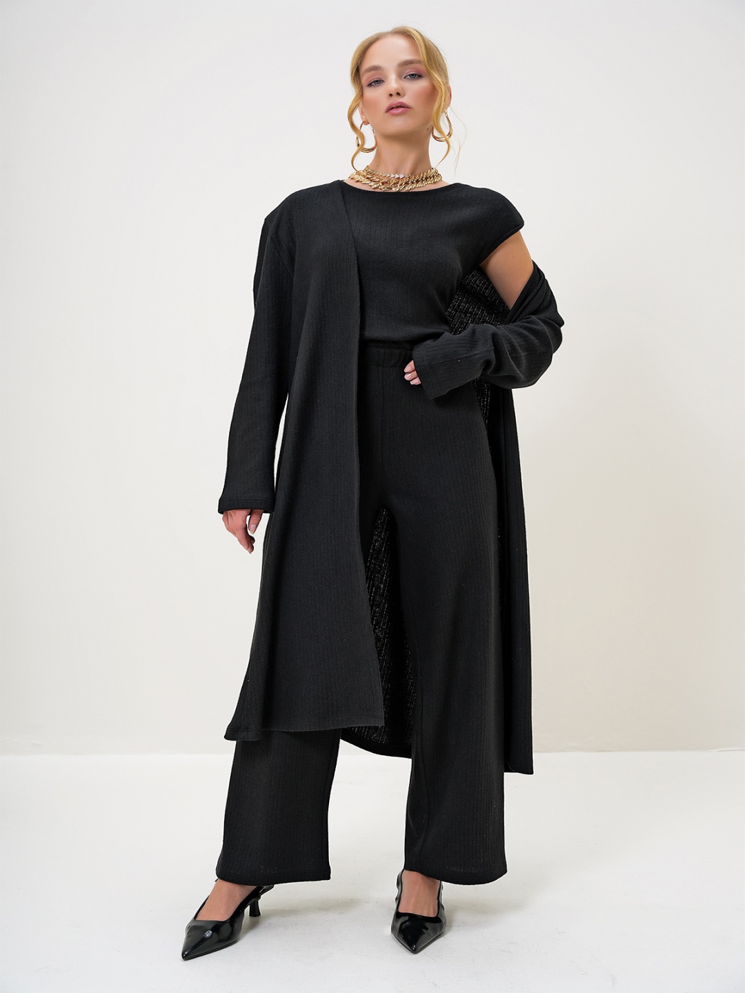 Trend Alacati stili Ribbed Round Collar Short Sleeves Top With Trouser & Coat Co-Ords, Grey
Trend Alacati stili Ribbed Round Collar Short Sleeves Top With Trouser & Coat Co-Ords, Grey