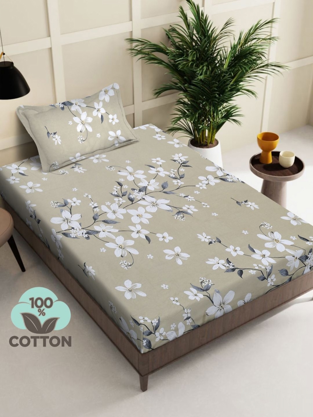 Myntra Elegant Homes Beige & White Floral 400 TC Single Bedsheet with 1 Pillow Covers
Myntra Elegant Homes Beige & White Floral 400 TC Single Bedsheet with 1 Pillow Covers