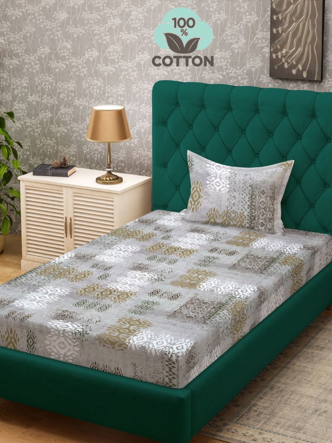 Myntra Elegant Homes Grey & White Geometric 400 TC Single Bedsheet with 1 Pillow Covers
Myntra Elegant Homes Grey & White Geometric 400 TC Single Bedsheet with 1 Pillow Covers